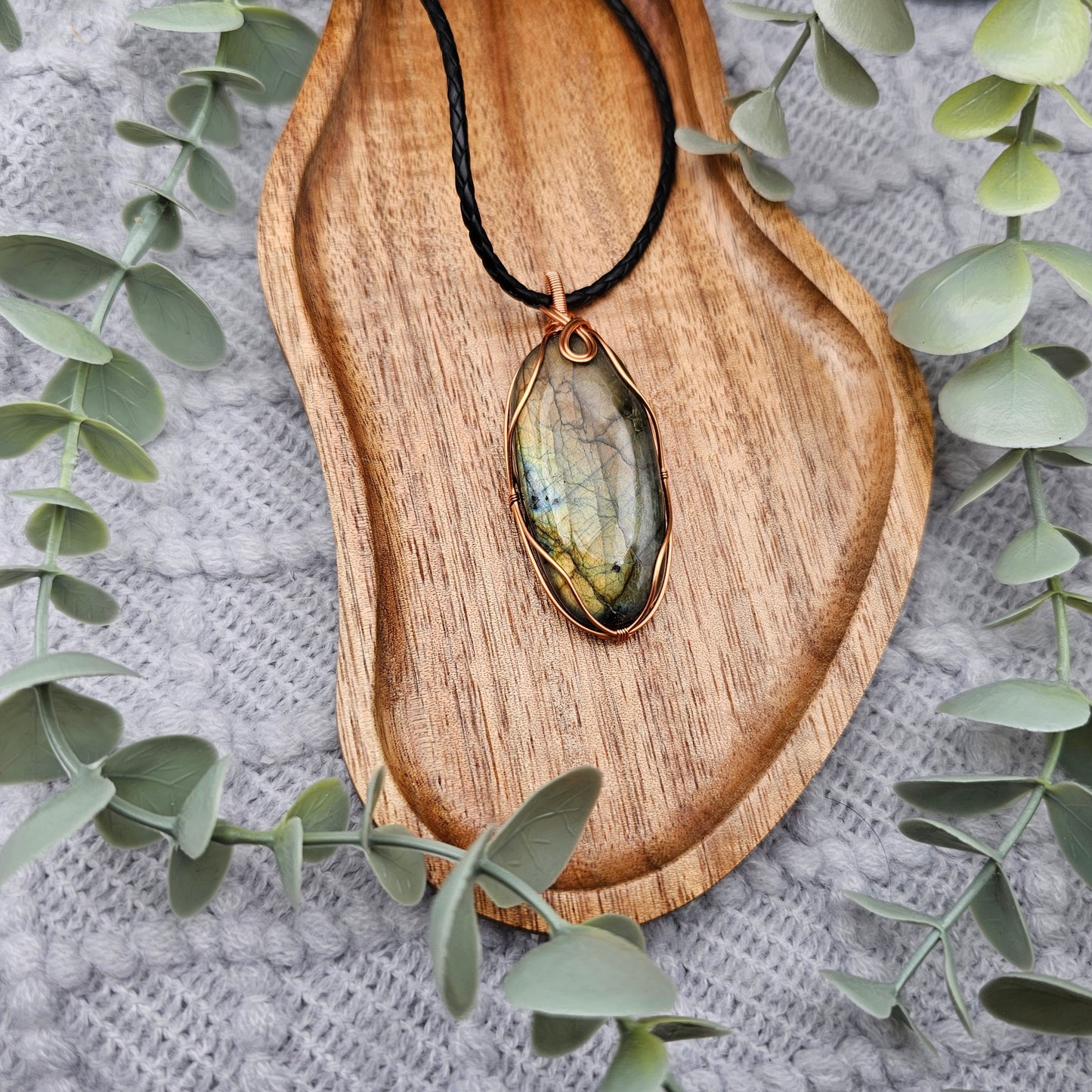 Labradorit Anhänger | Schmuckdraht | Edelstein Halskette
