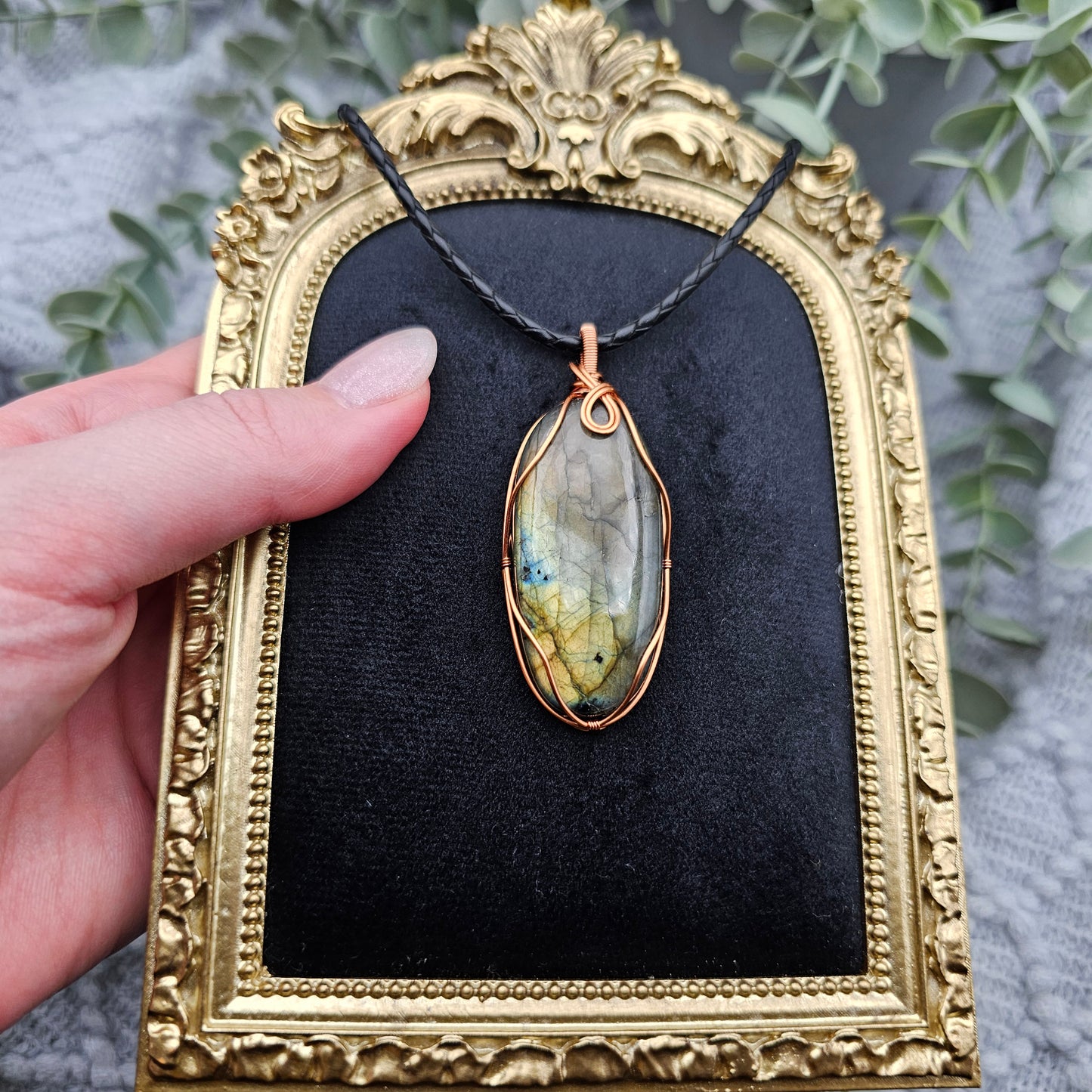 Labradorit Anhänger | Schmuckdraht | Edelstein Halskette