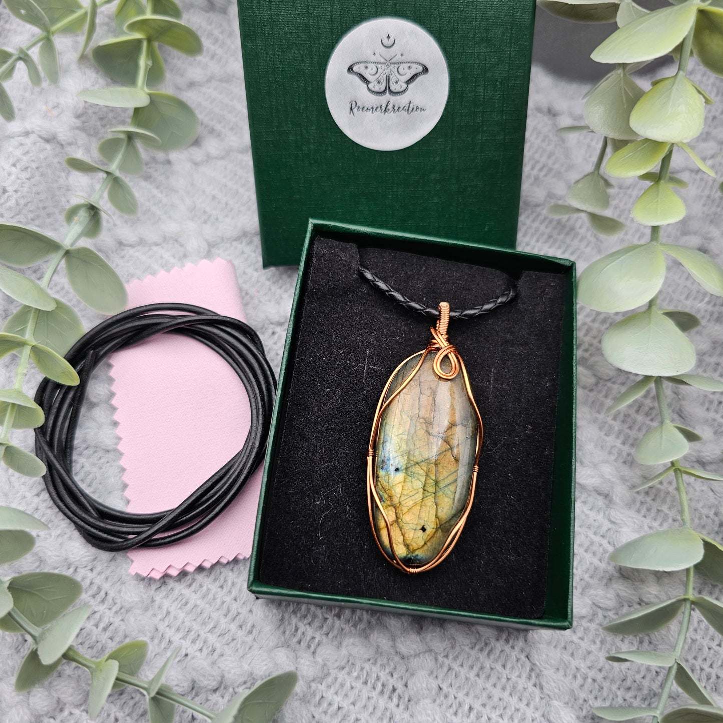 Labradorit Anhänger | Schmuckdraht | Edelstein Halskette