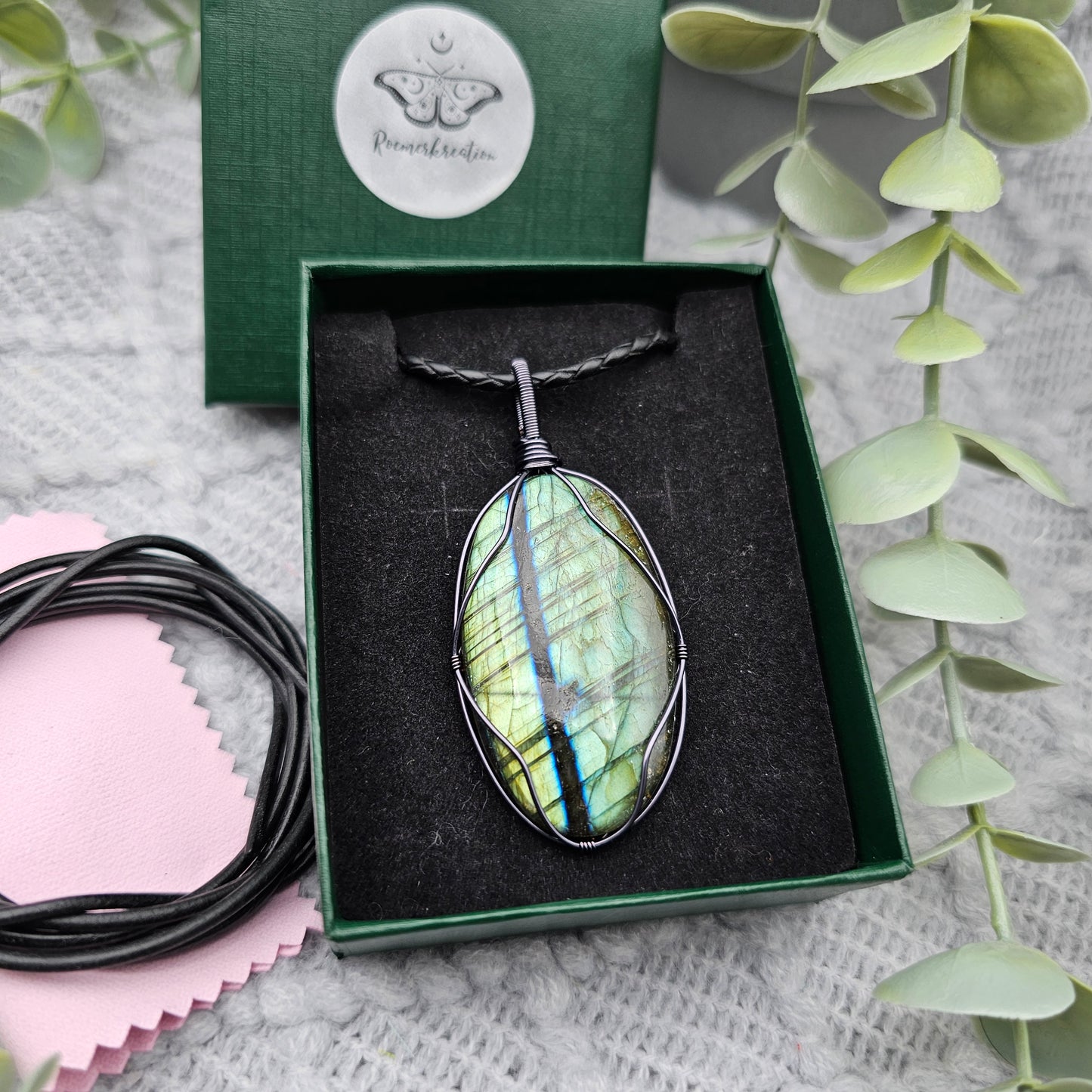 Labradorit Anhänger | Schmuckdraht | Edelstein Halskette