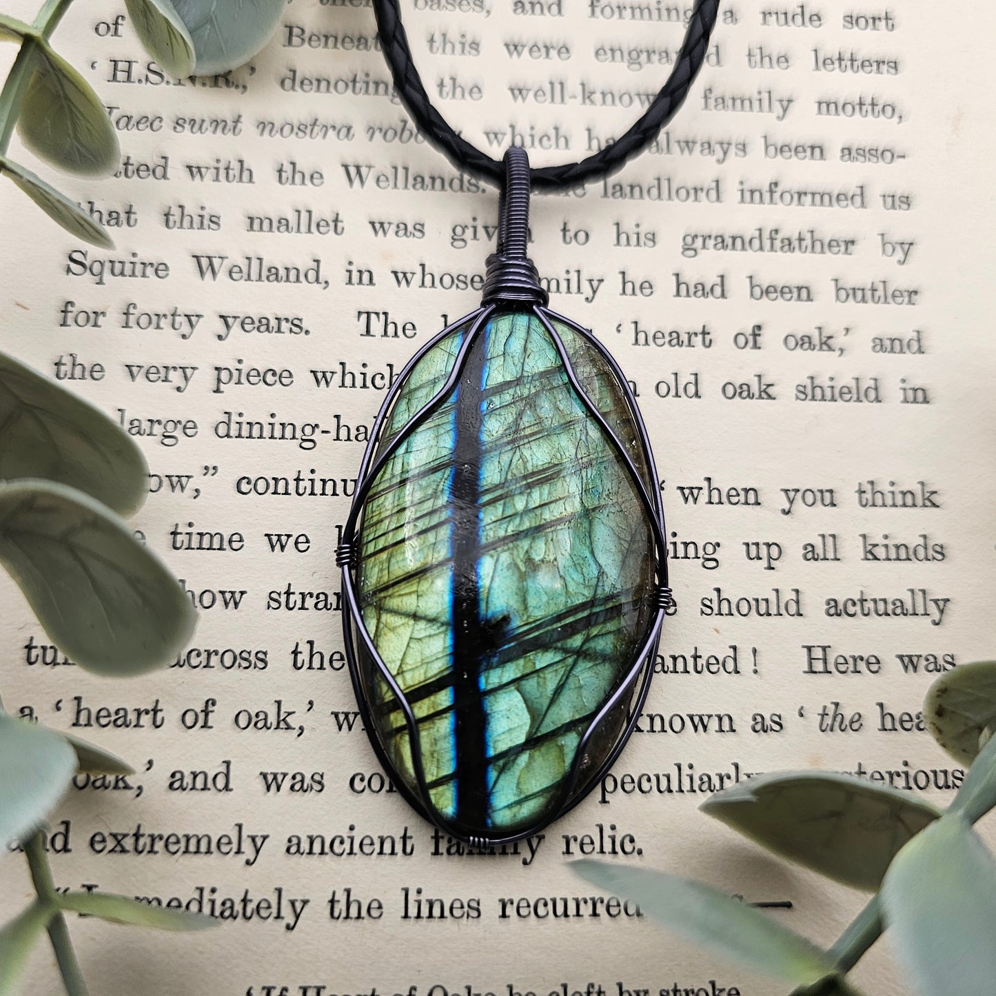 Labradorit Anhänger | Schmuckdraht | Edelstein Halskette