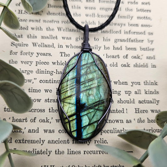 Labradorit Anhänger | Schmuckdraht | Edelstein Halskette