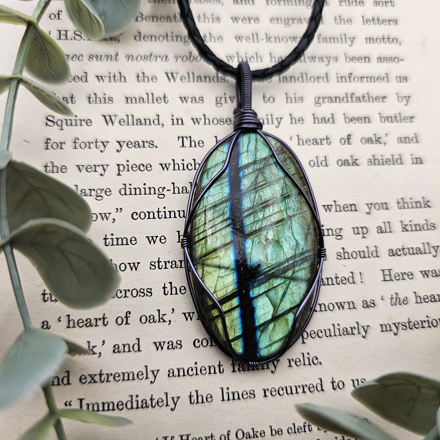 Labradorit Anhänger | Schmuckdraht | Edelstein Halskette