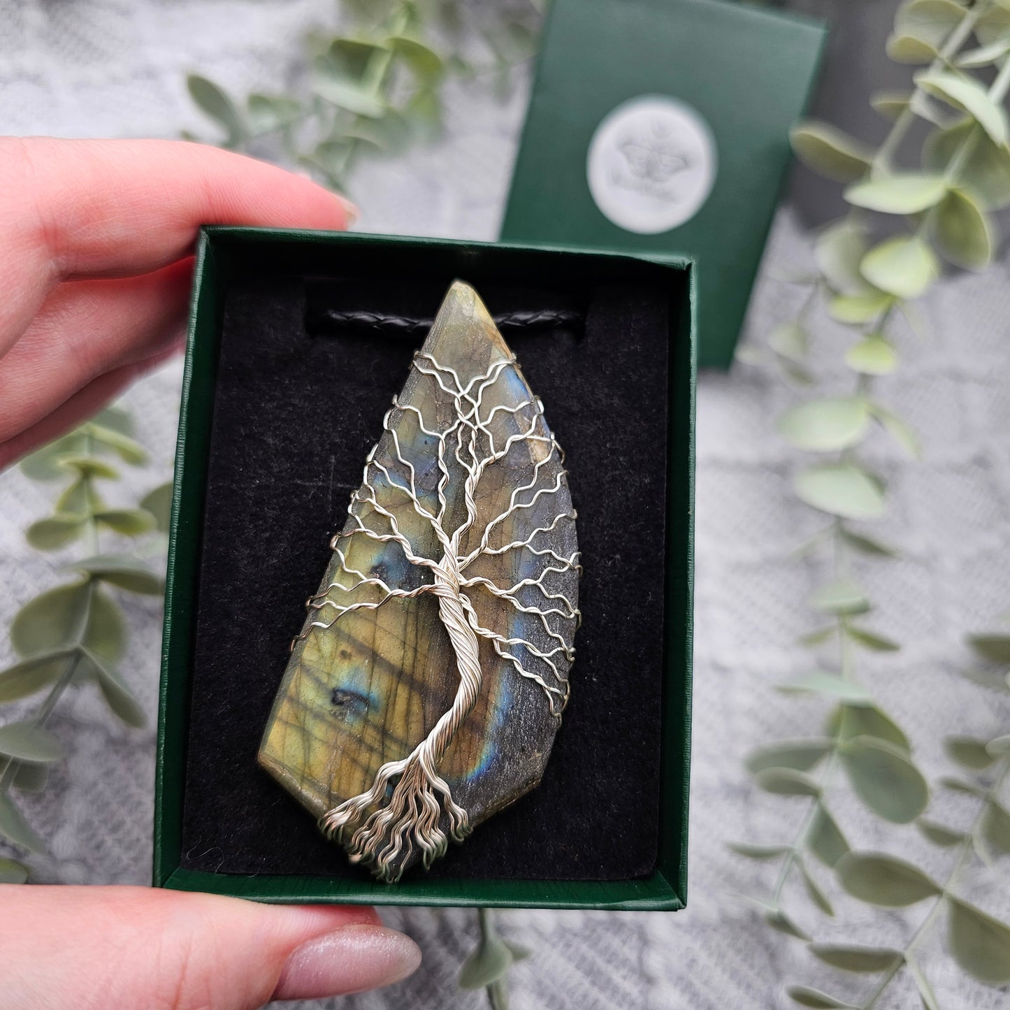 Labradorite Rough Slab Tree of Life Pendant | Jewelry Wire | Gemstone Necklace