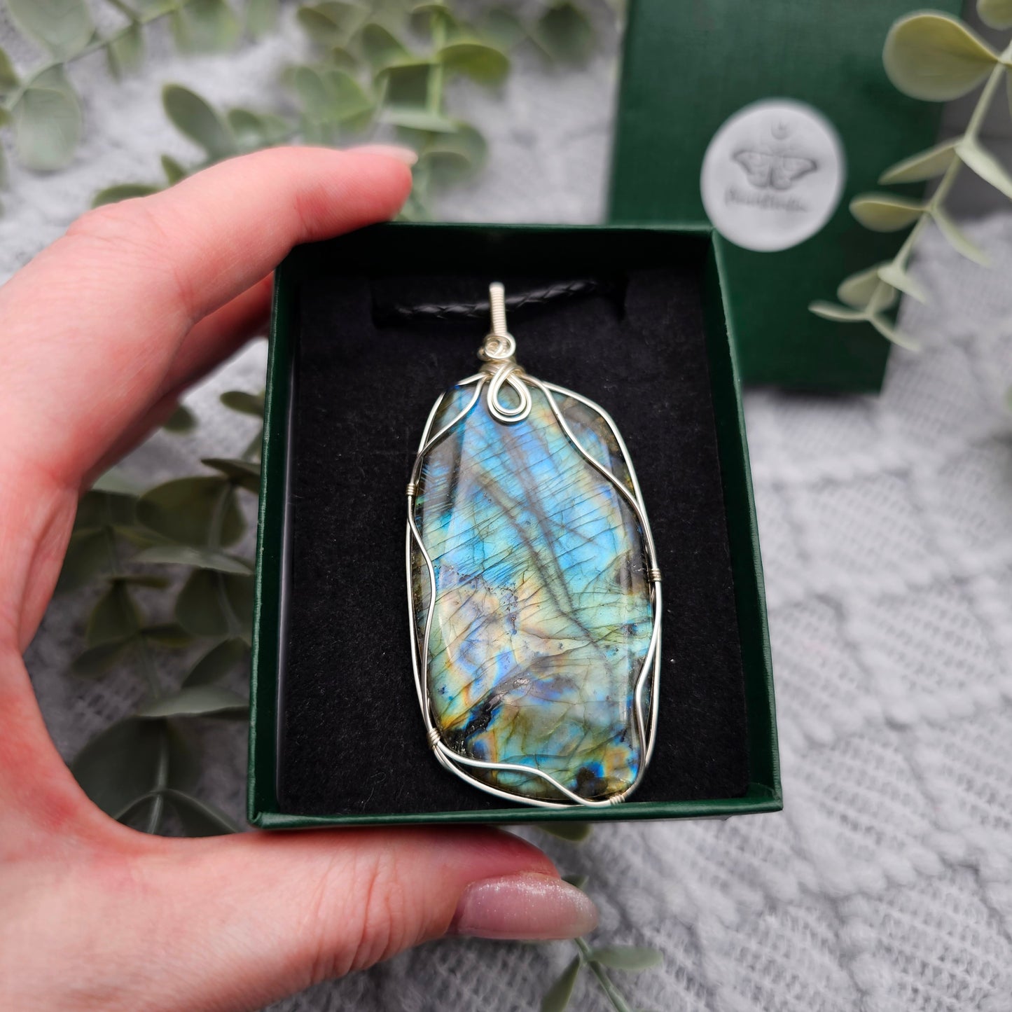 Labradorit Anhänger | Schmuckdraht | Edelstein Halskette