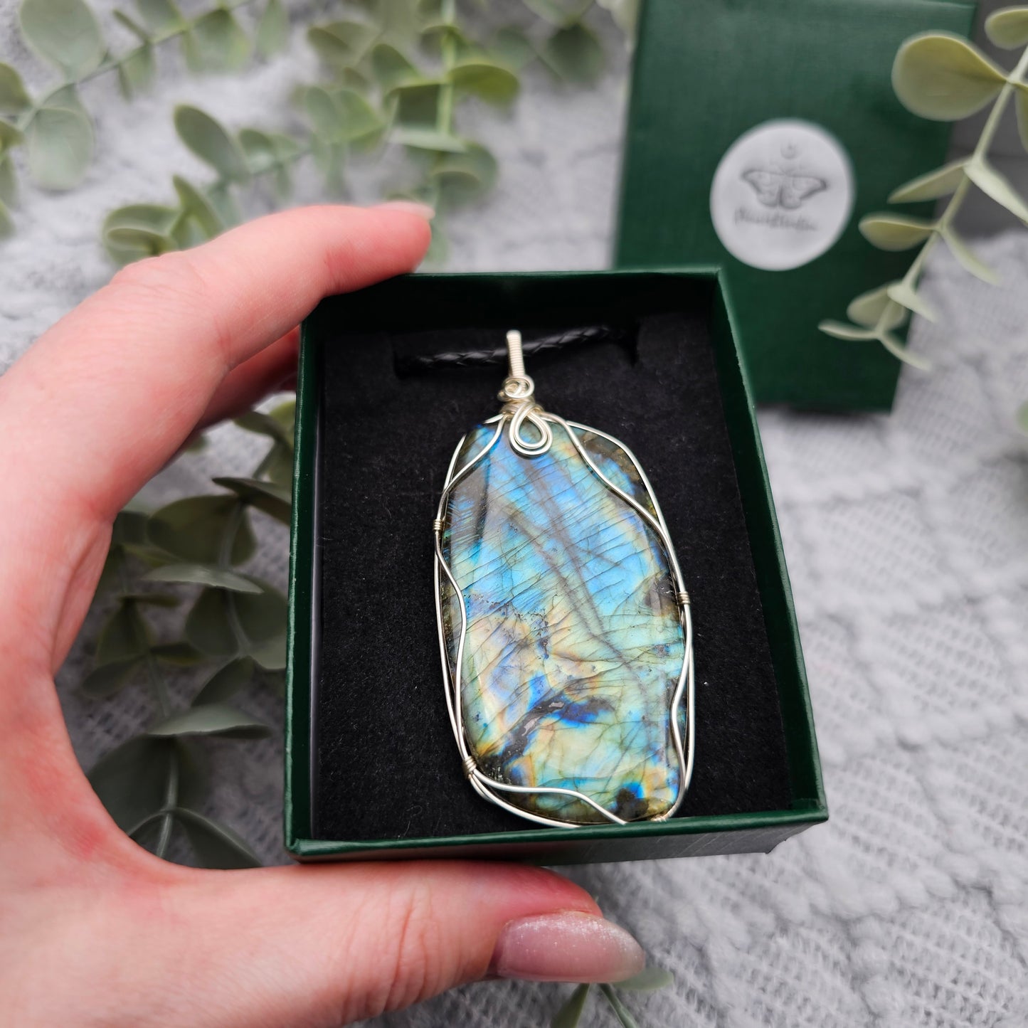 Labradorit Anhänger | Schmuckdraht | Edelstein Halskette