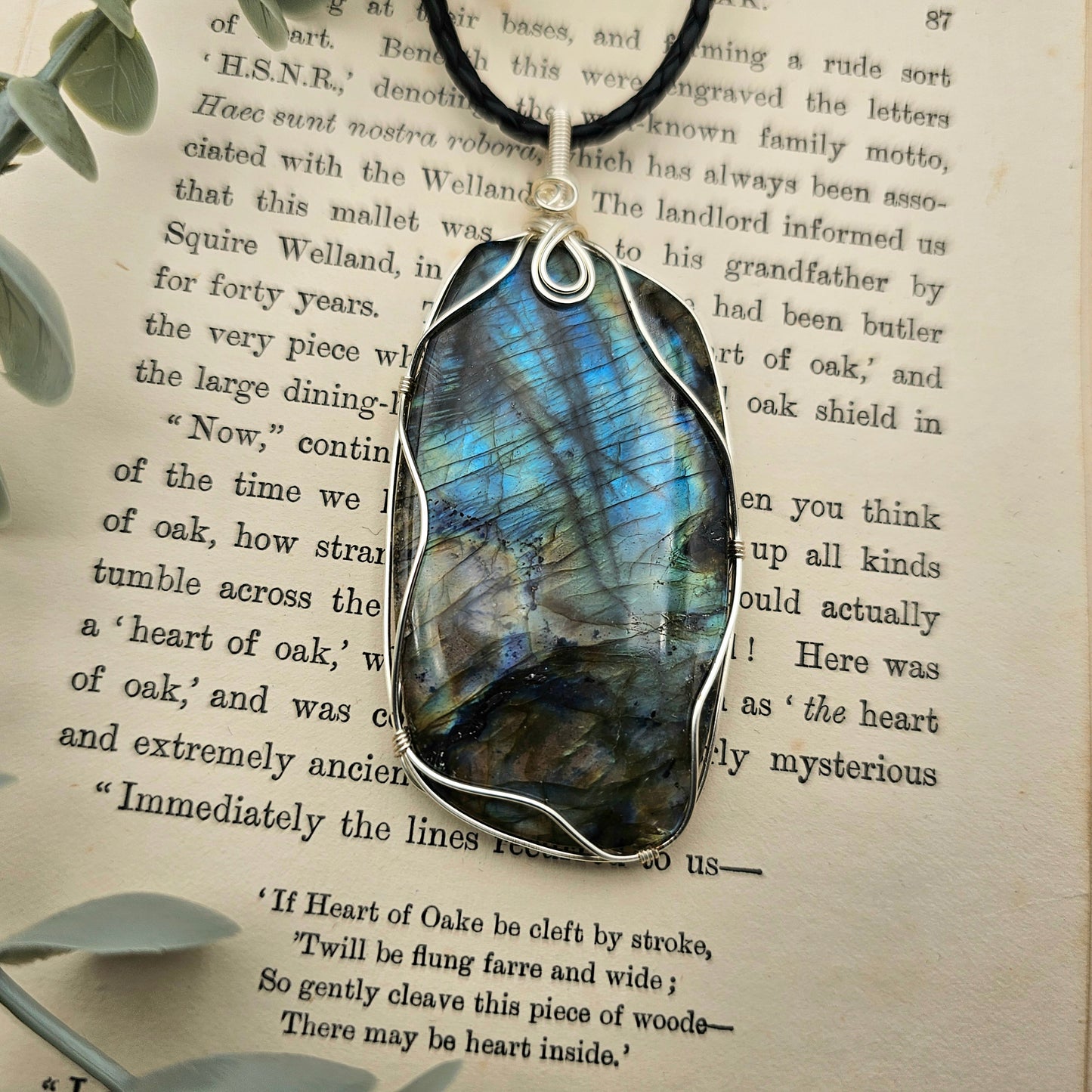 Labradorit Anhänger | Schmuckdraht | Edelstein Halskette