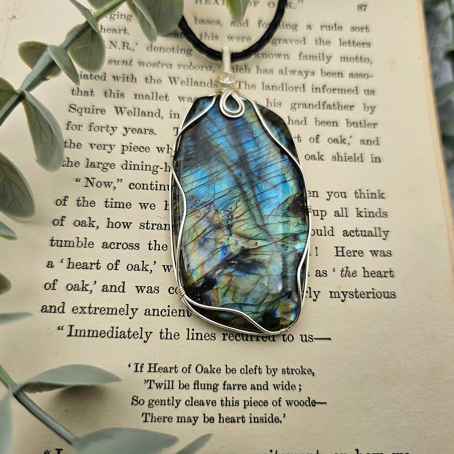 Labradorit Anhänger | Schmuckdraht | Edelstein Halskette