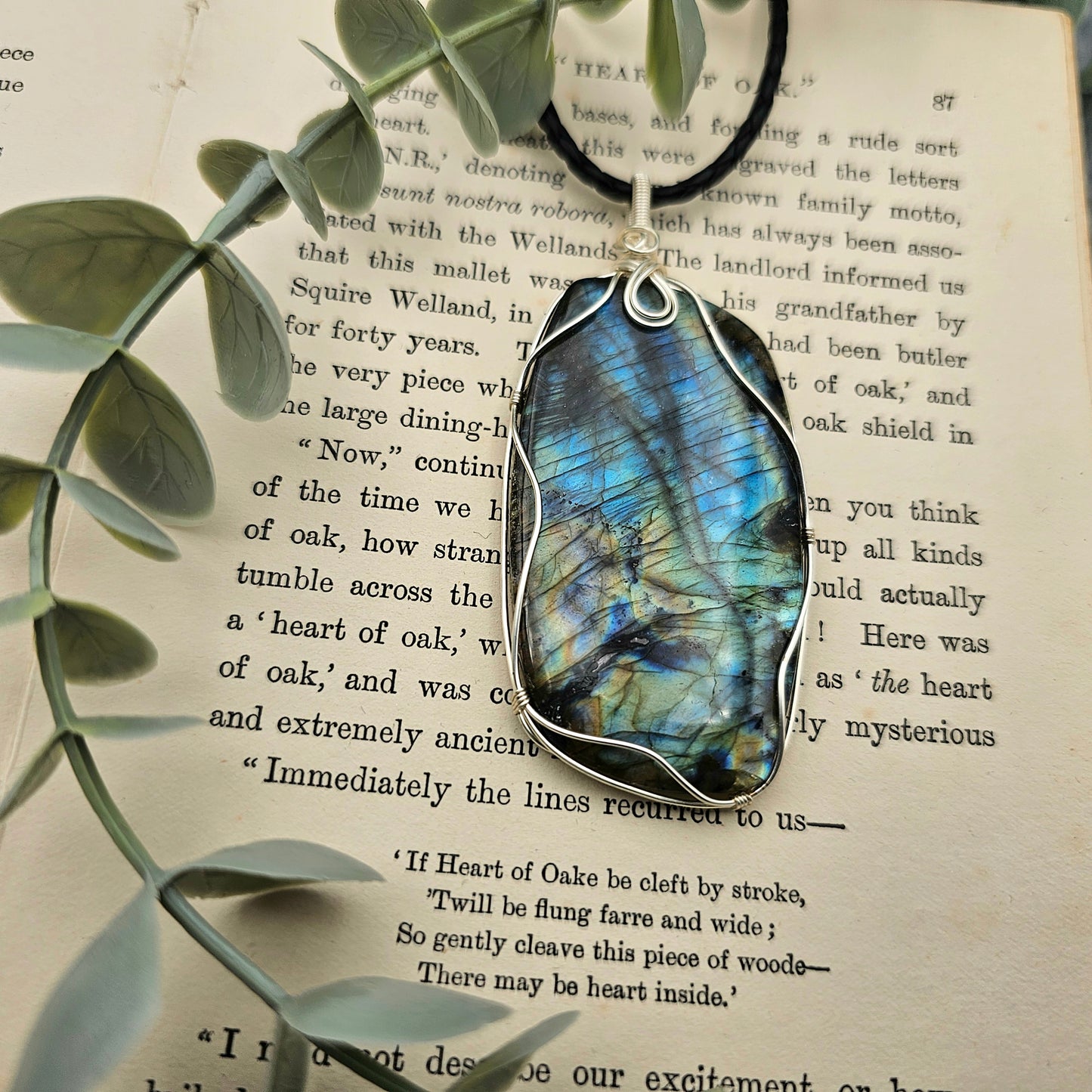 Labradorit Anhänger | Schmuckdraht | Edelstein Halskette