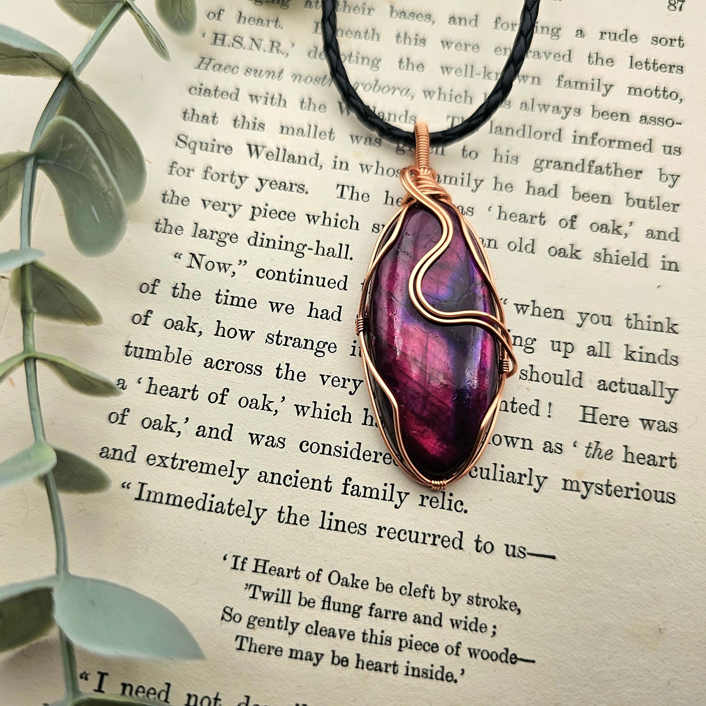 Labradorit behandelt Anhänger | Schmuckdraht | Edelstein Halskette