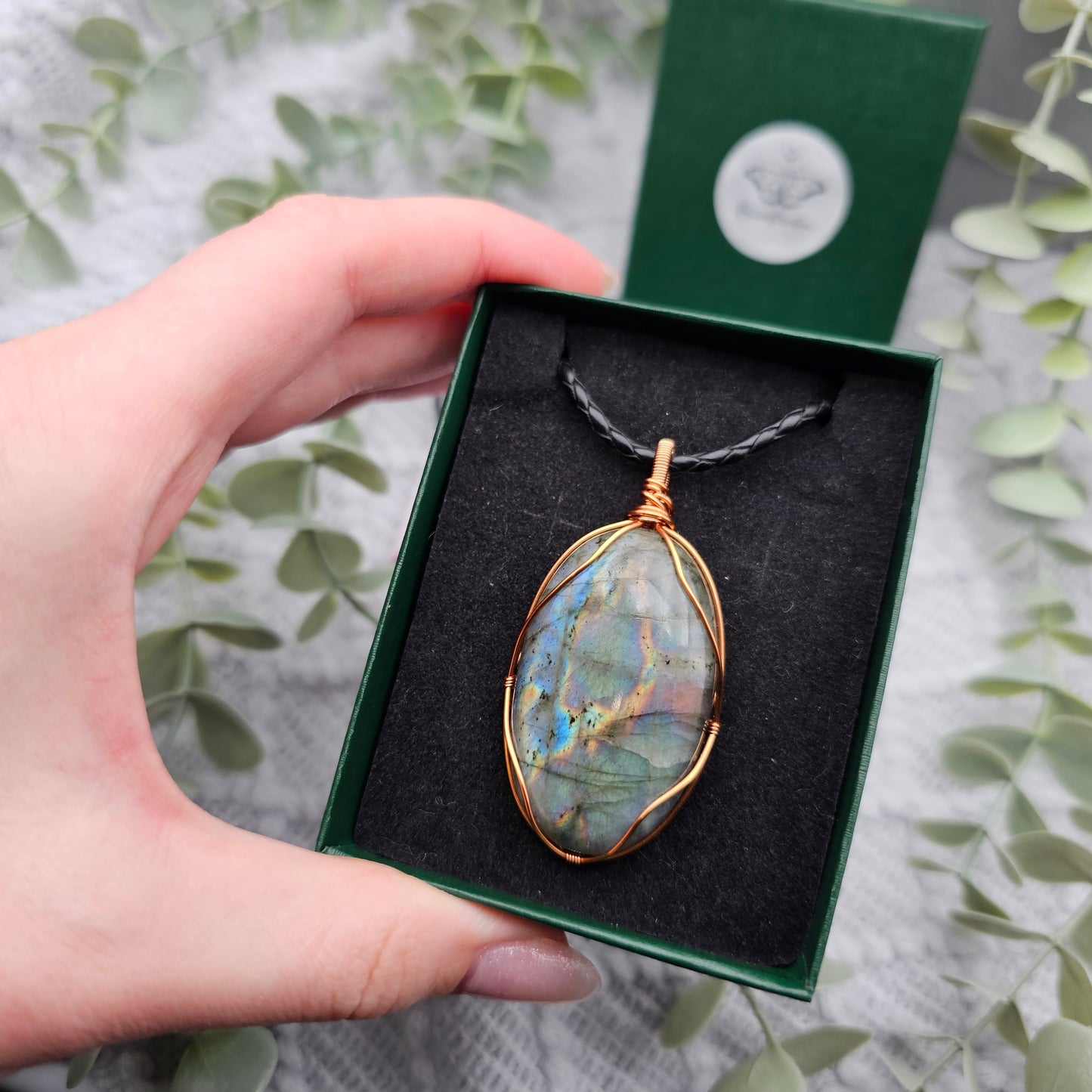 Labradorit Anhänger | Schmuckdraht | Edelstein Halskette