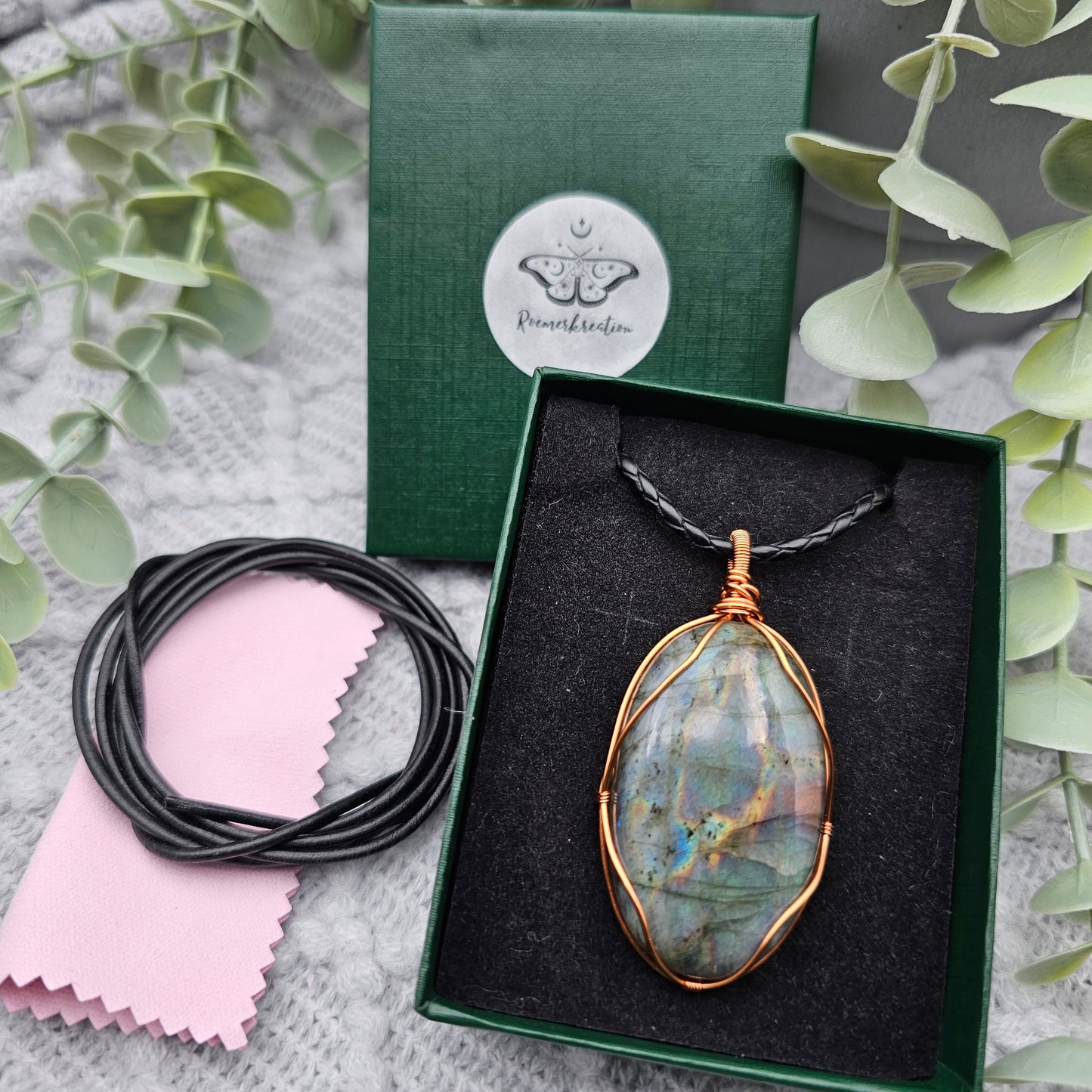 Labradorit Anhänger | Schmuckdraht | Edelstein Halskette