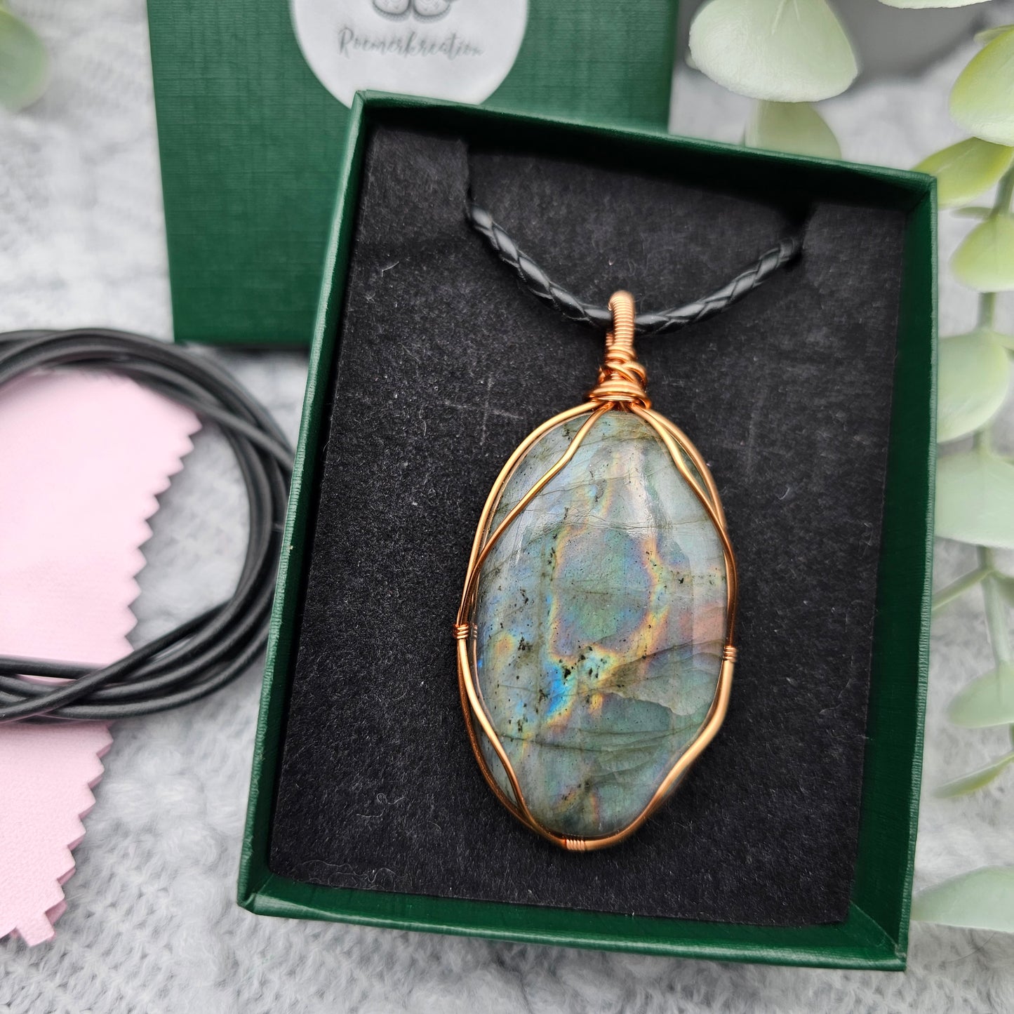 Labradorit Anhänger | Schmuckdraht | Edelstein Halskette