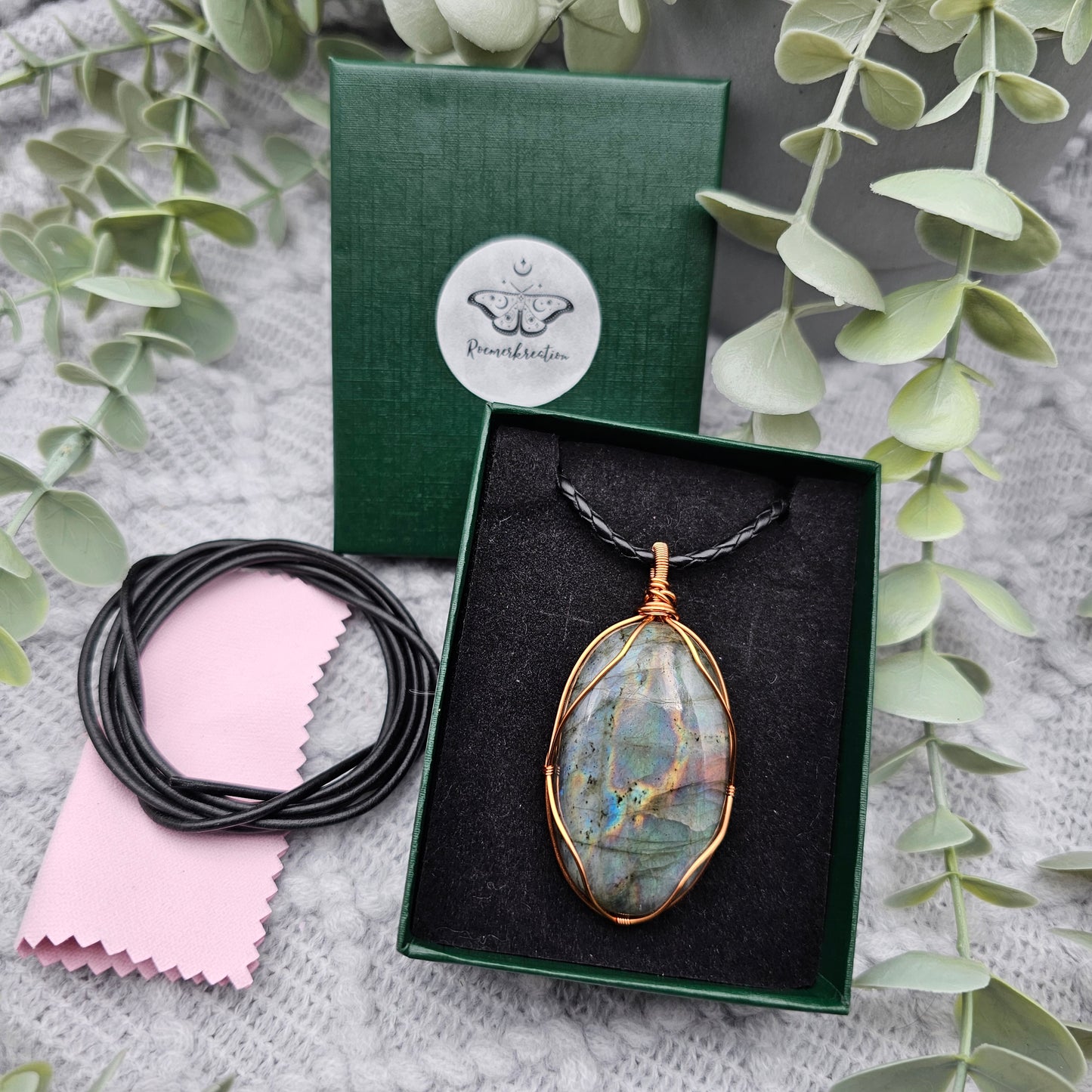 Labradorit Anhänger | Schmuckdraht | Edelstein Halskette