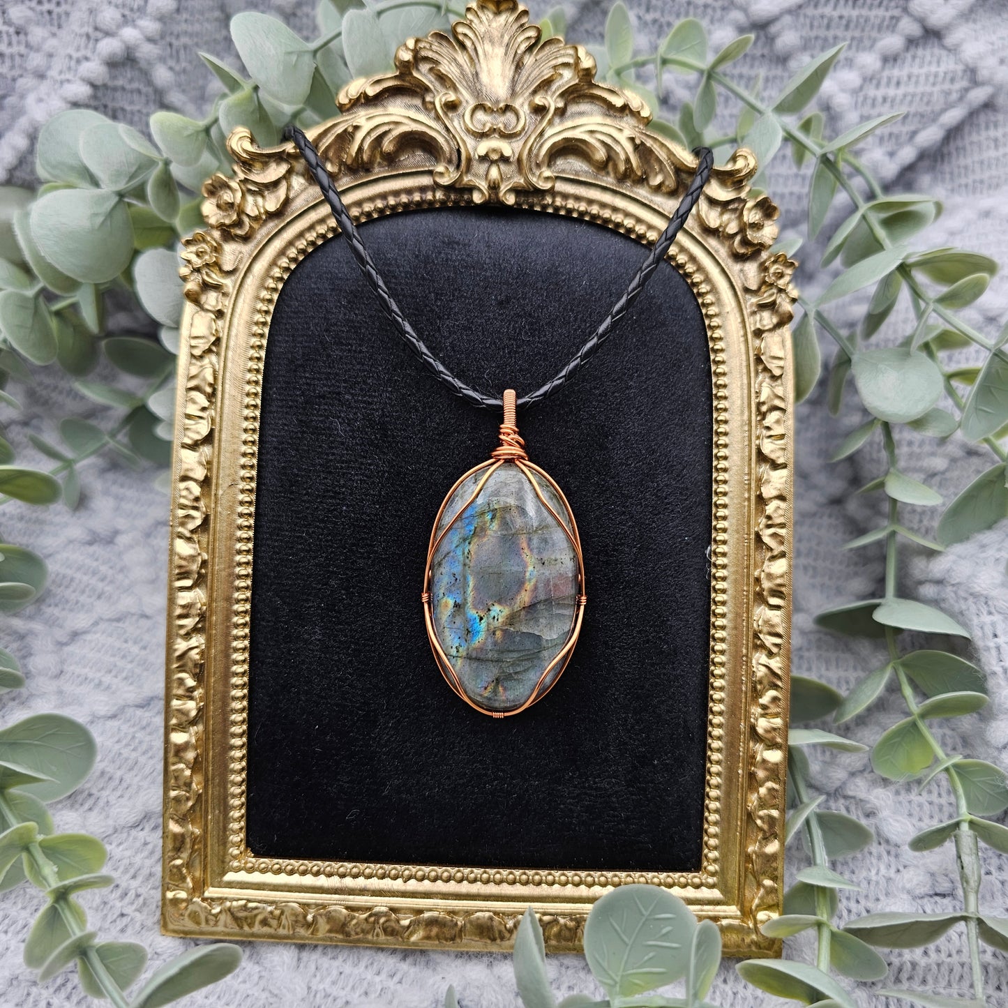 Labradorit Anhänger | Schmuckdraht | Edelstein Halskette