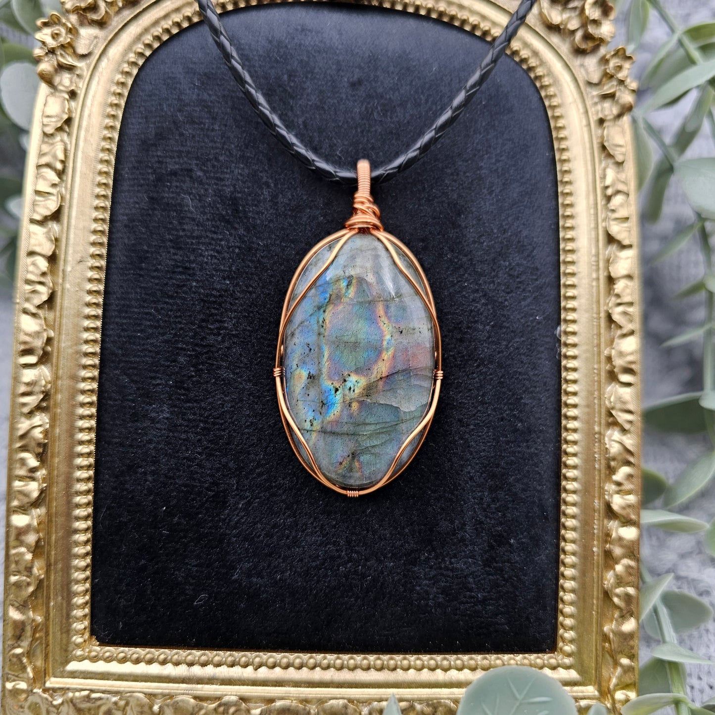 Labradorit Anhänger | Schmuckdraht | Edelstein Halskette