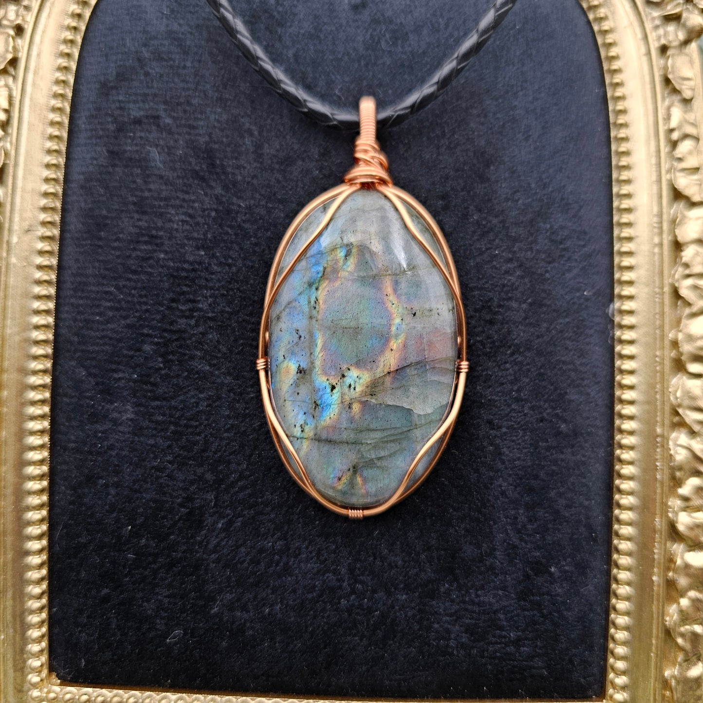 Labradorit Anhänger | Schmuckdraht | Edelstein Halskette