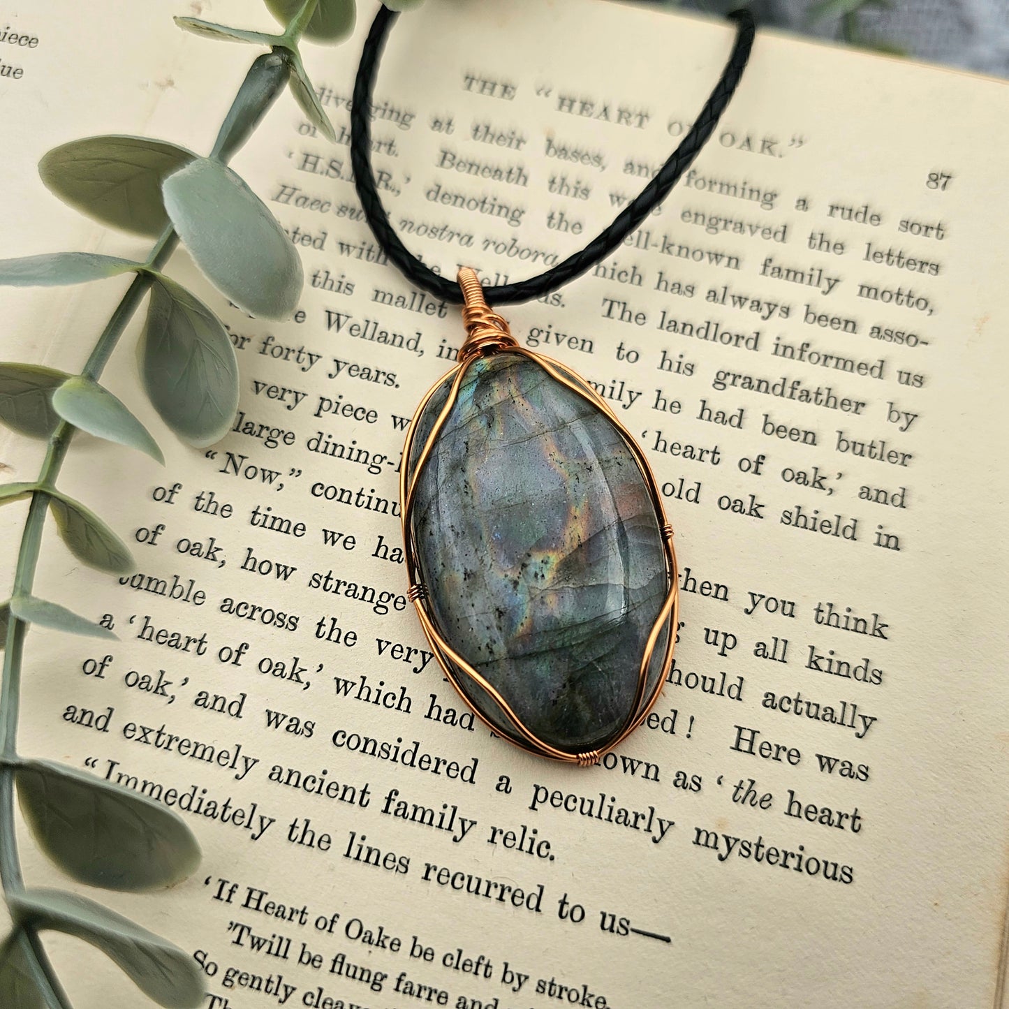 Labradorit Anhänger | Schmuckdraht | Edelstein Halskette