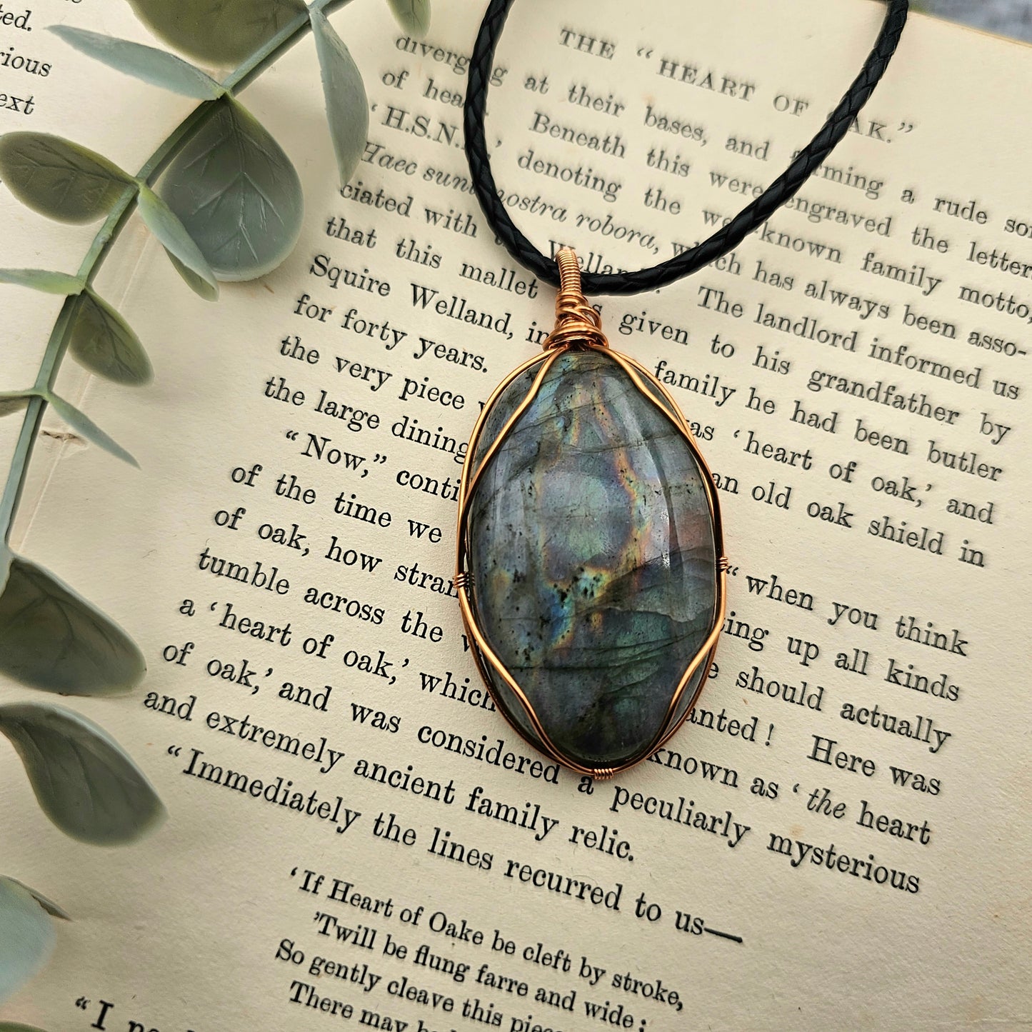 Labradorit Anhänger | Schmuckdraht | Edelstein Halskette