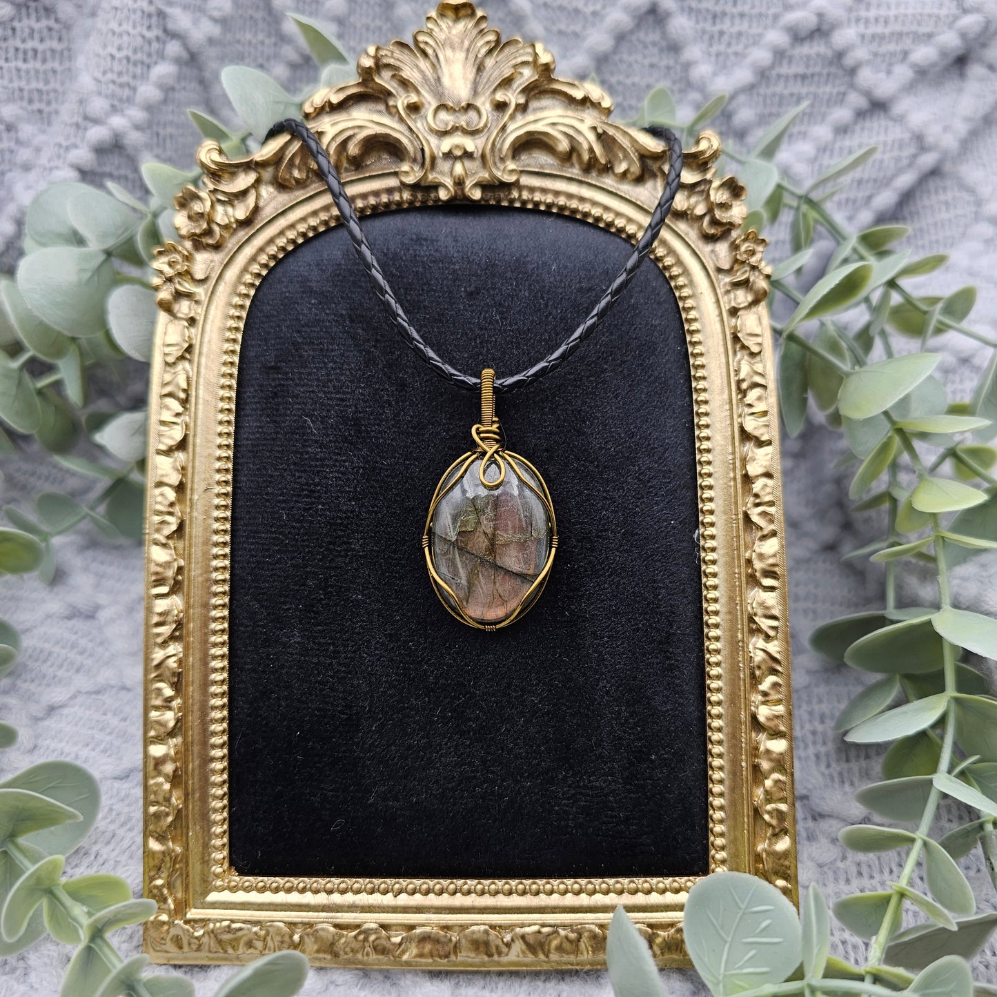 Labradorit Anhänger | Schmuckdraht | Edelstein Halskette