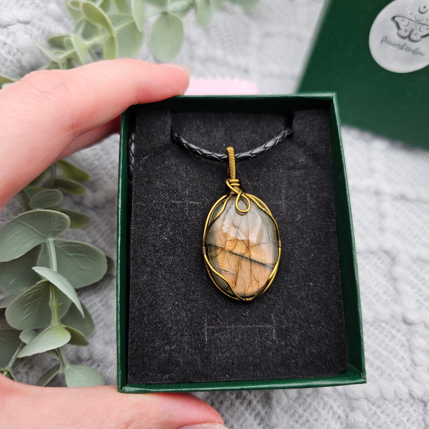 Labradorit Anhänger | Schmuckdraht | Edelstein Halskette