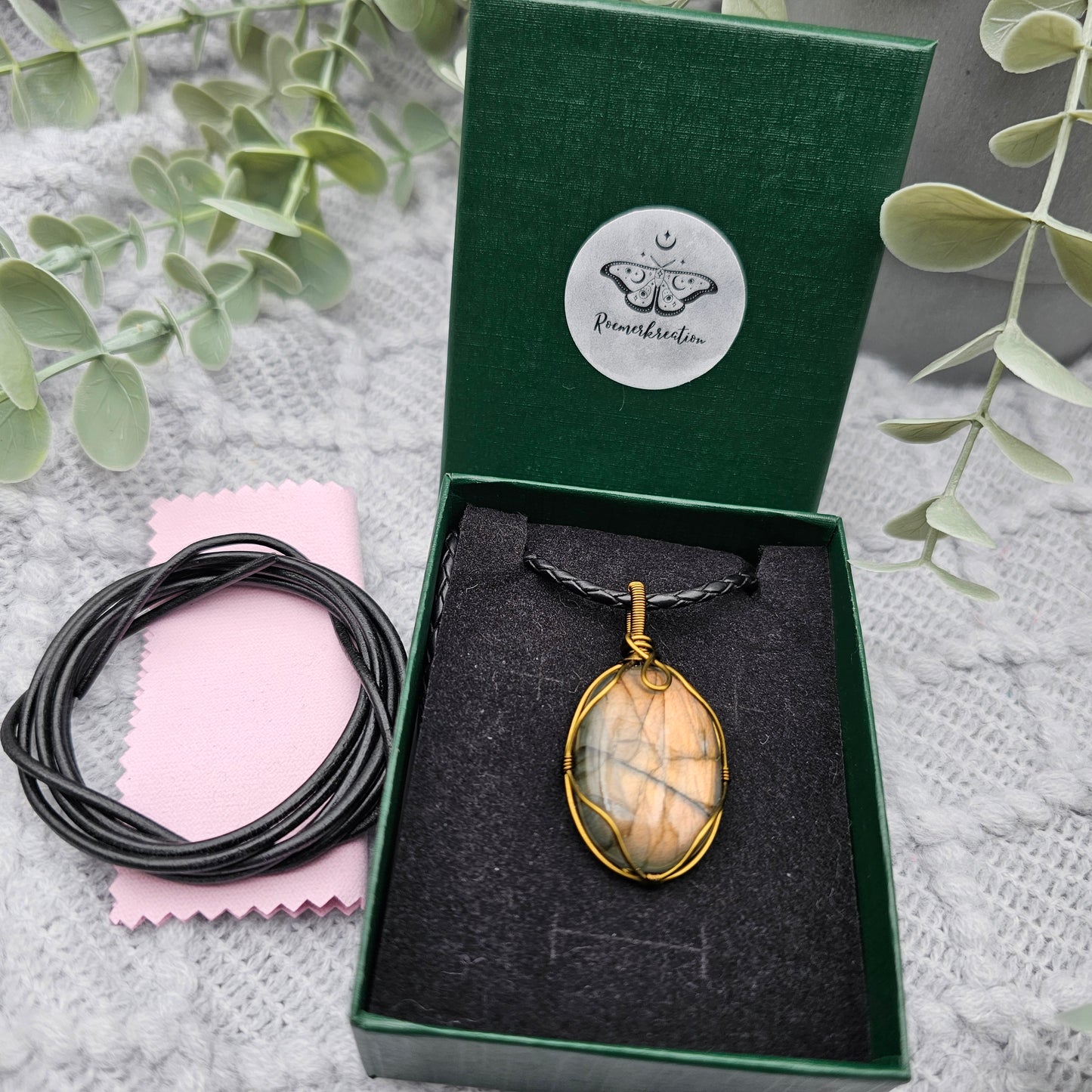 Labradorit Anhänger | Schmuckdraht | Edelstein Halskette