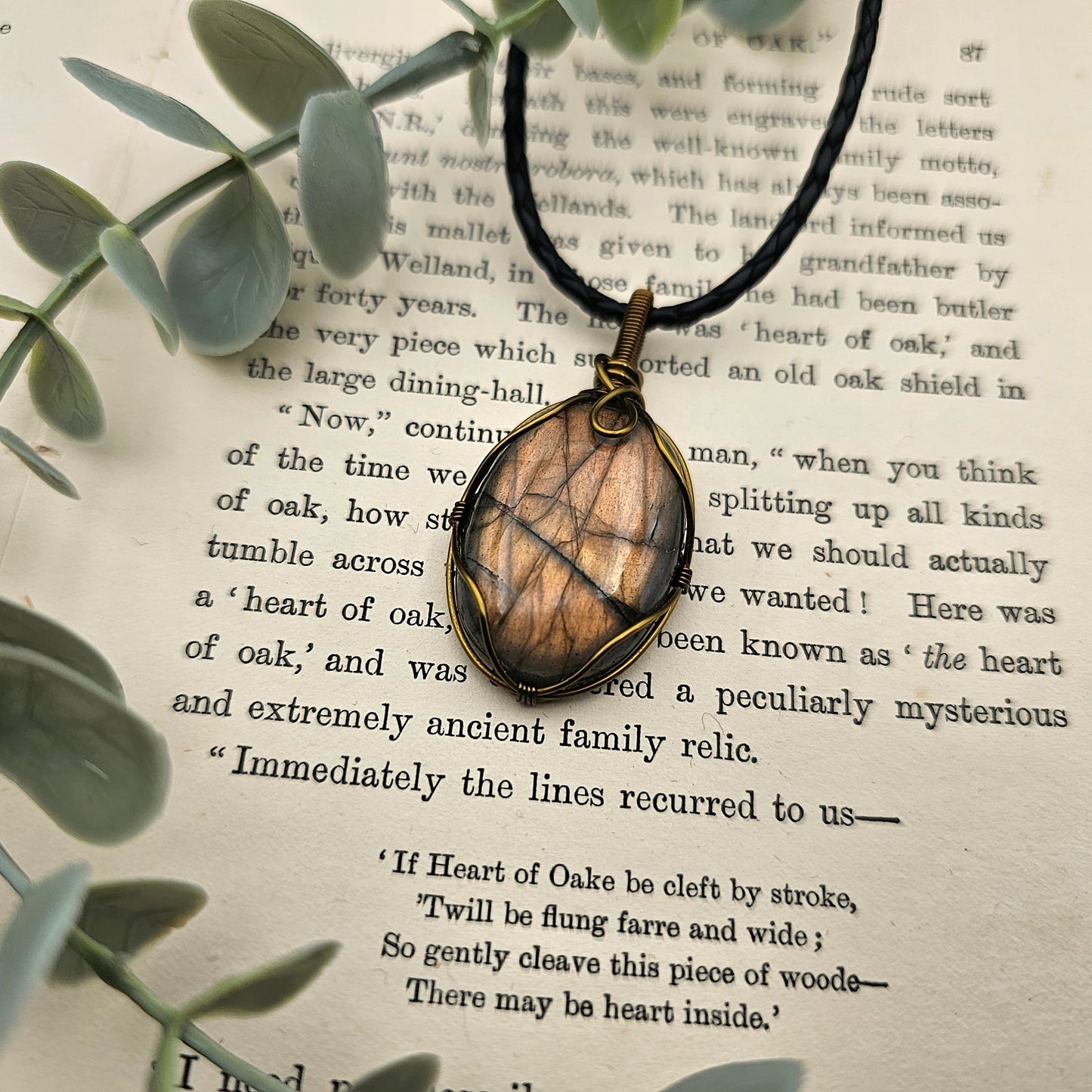 Labradorit Anhänger | Schmuckdraht | Edelstein Halskette