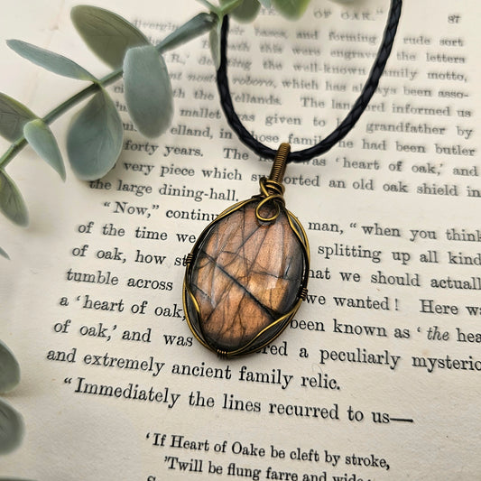 Labradorit Anhänger | Schmuckdraht | Edelstein Halskette