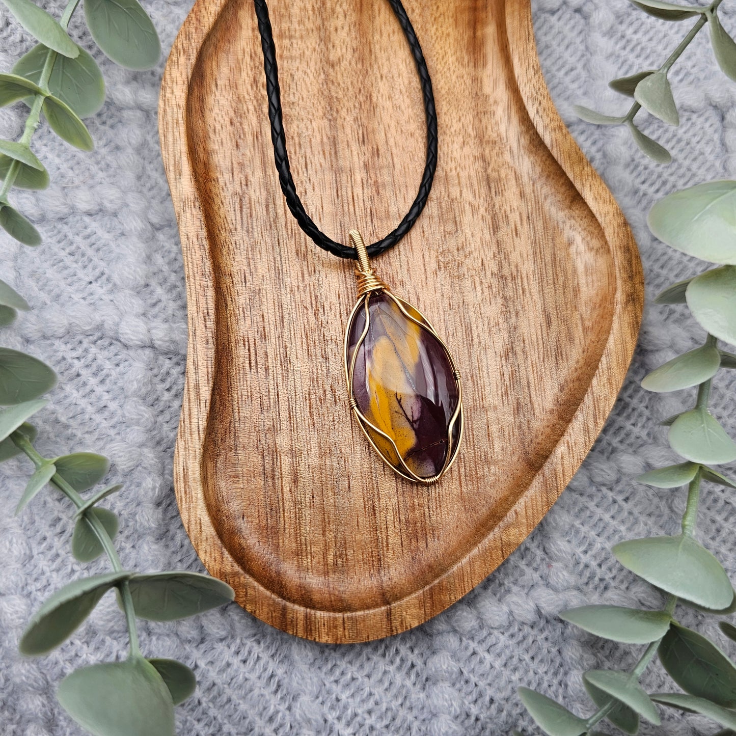 Jaspis Anhänger | Schmuckdraht | Edelstein Halskette