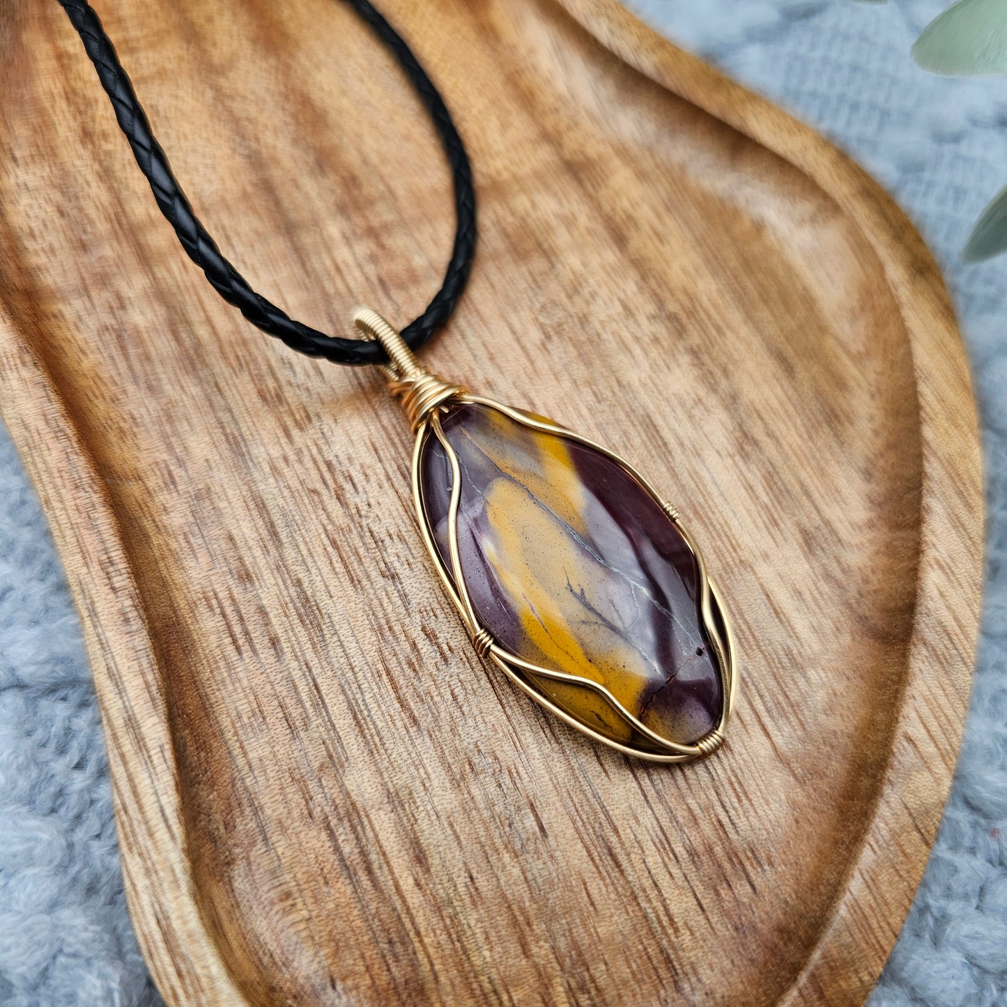 Jaspis Anhänger | Schmuckdraht | Edelstein Halskette