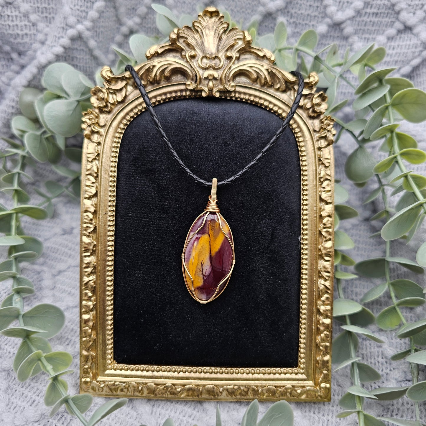 Jaspis Anhänger | Schmuckdraht | Edelstein Halskette