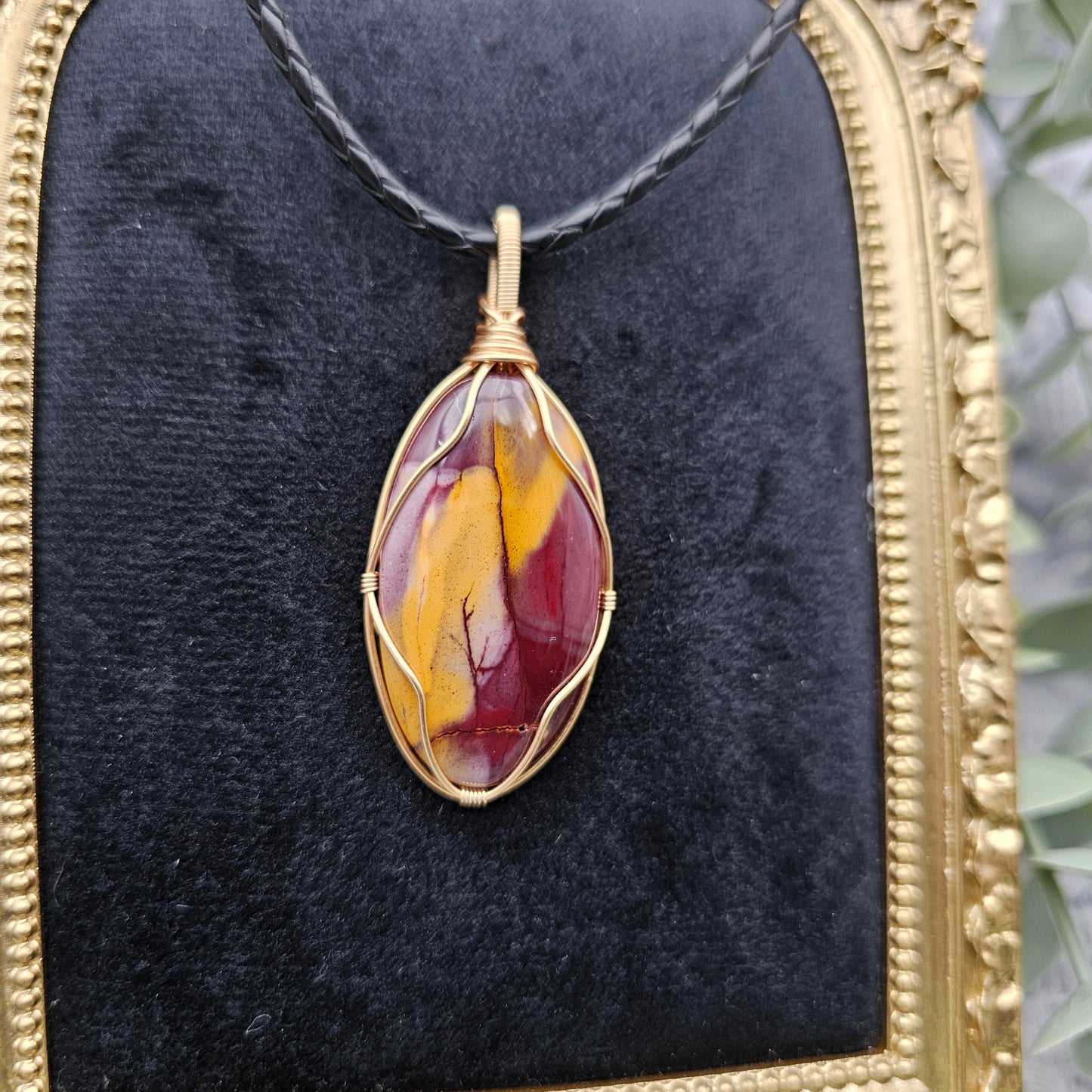 Jaspis Anhänger | Schmuckdraht | Edelstein Halskette