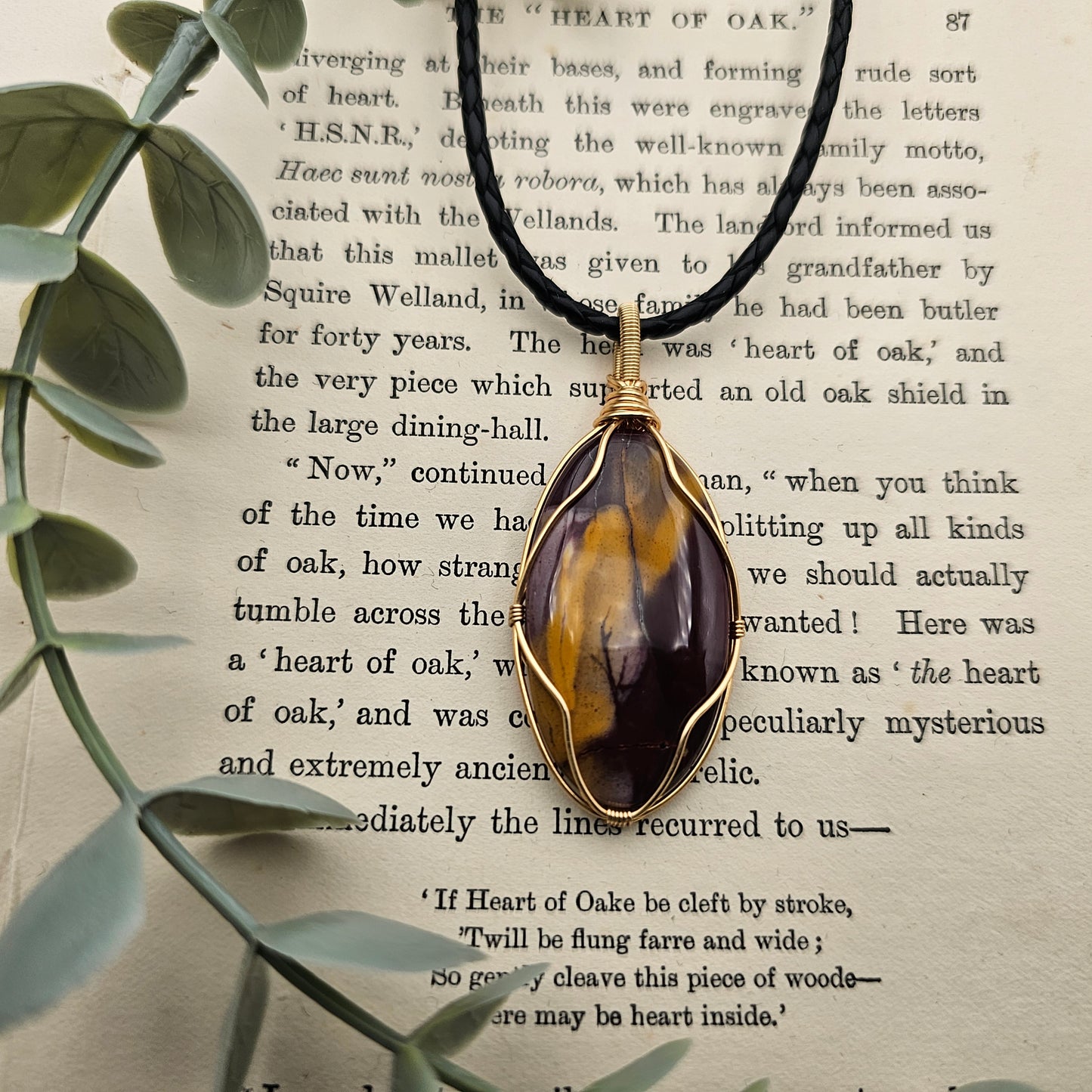 Jaspis Anhänger | Schmuckdraht | Edelstein Halskette