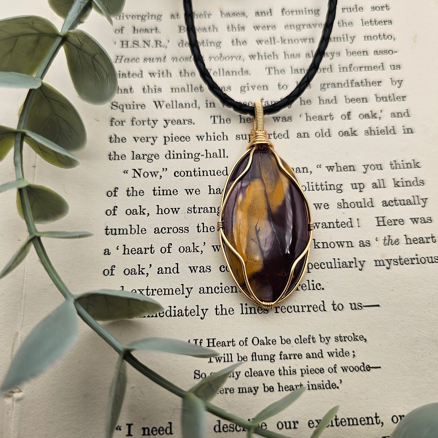 Jaspis Anhänger | Schmuckdraht | Edelstein Halskette