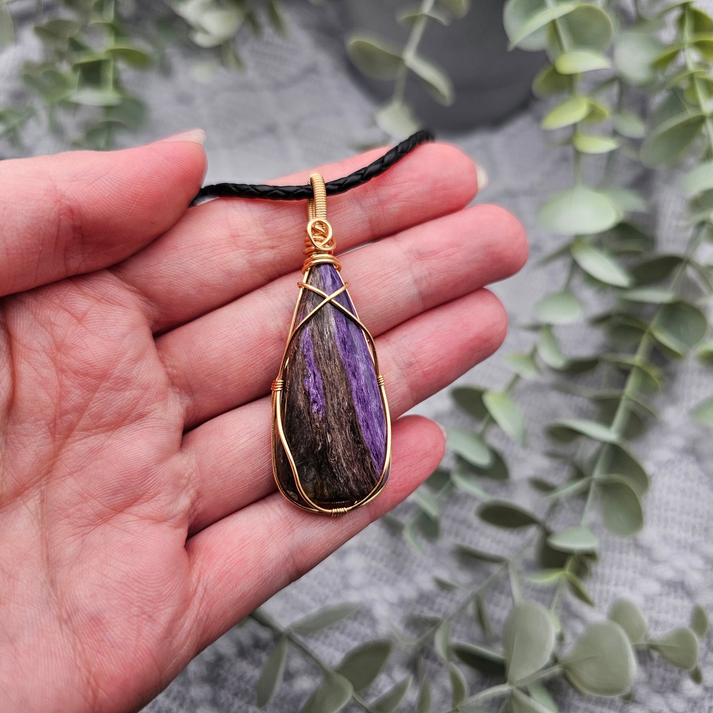 Charoite Pendant | Jewelry Wire | Gemstone Necklace