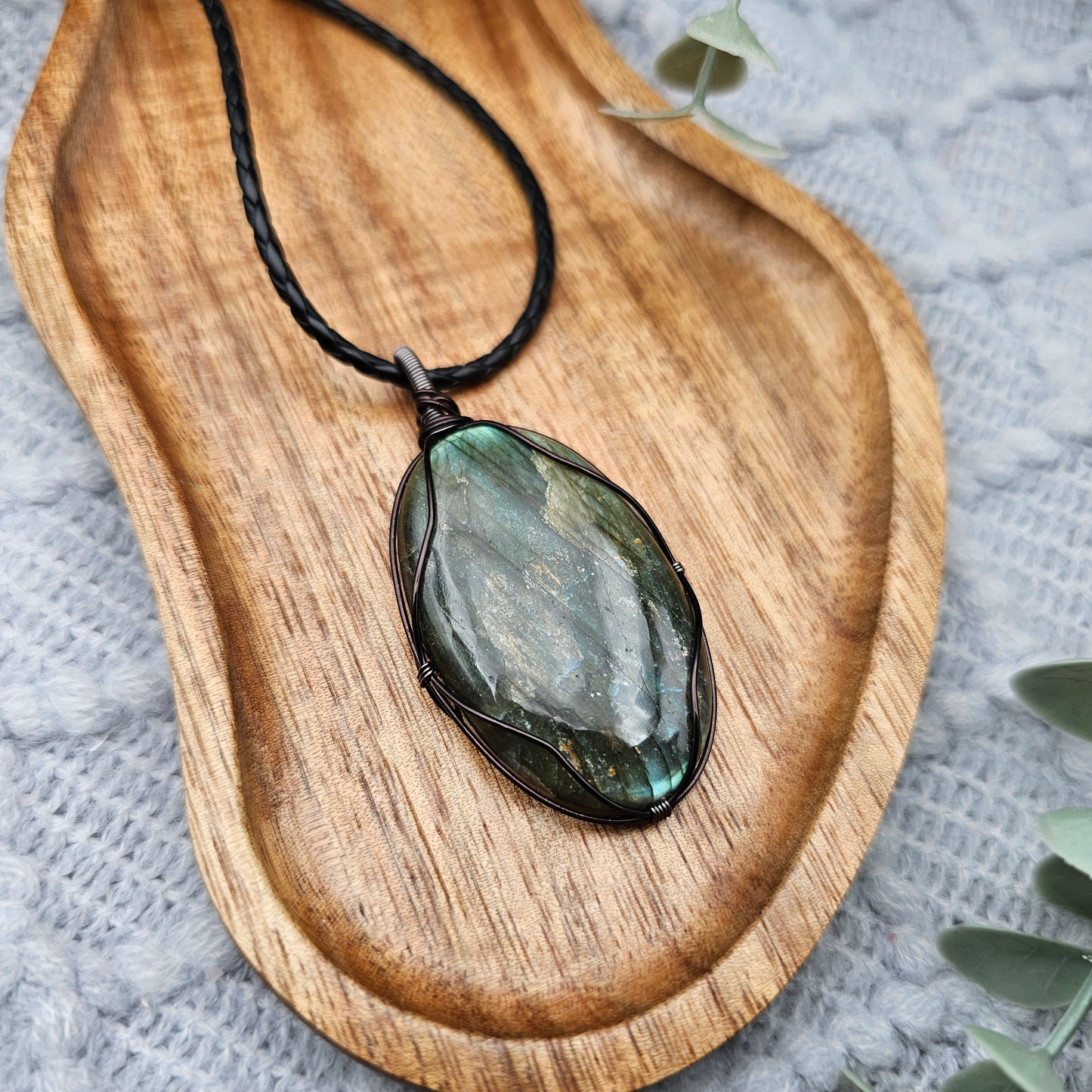 Labradorit Anhänger | Schmuckdraht | Edelstein Halskette