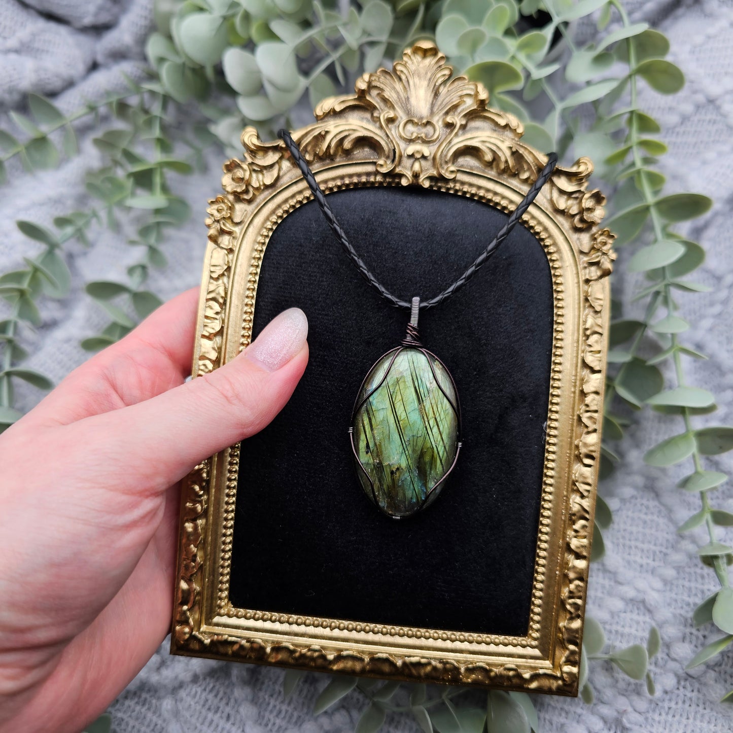 Labradorit Anhänger | Schmuckdraht | Edelstein Halskette