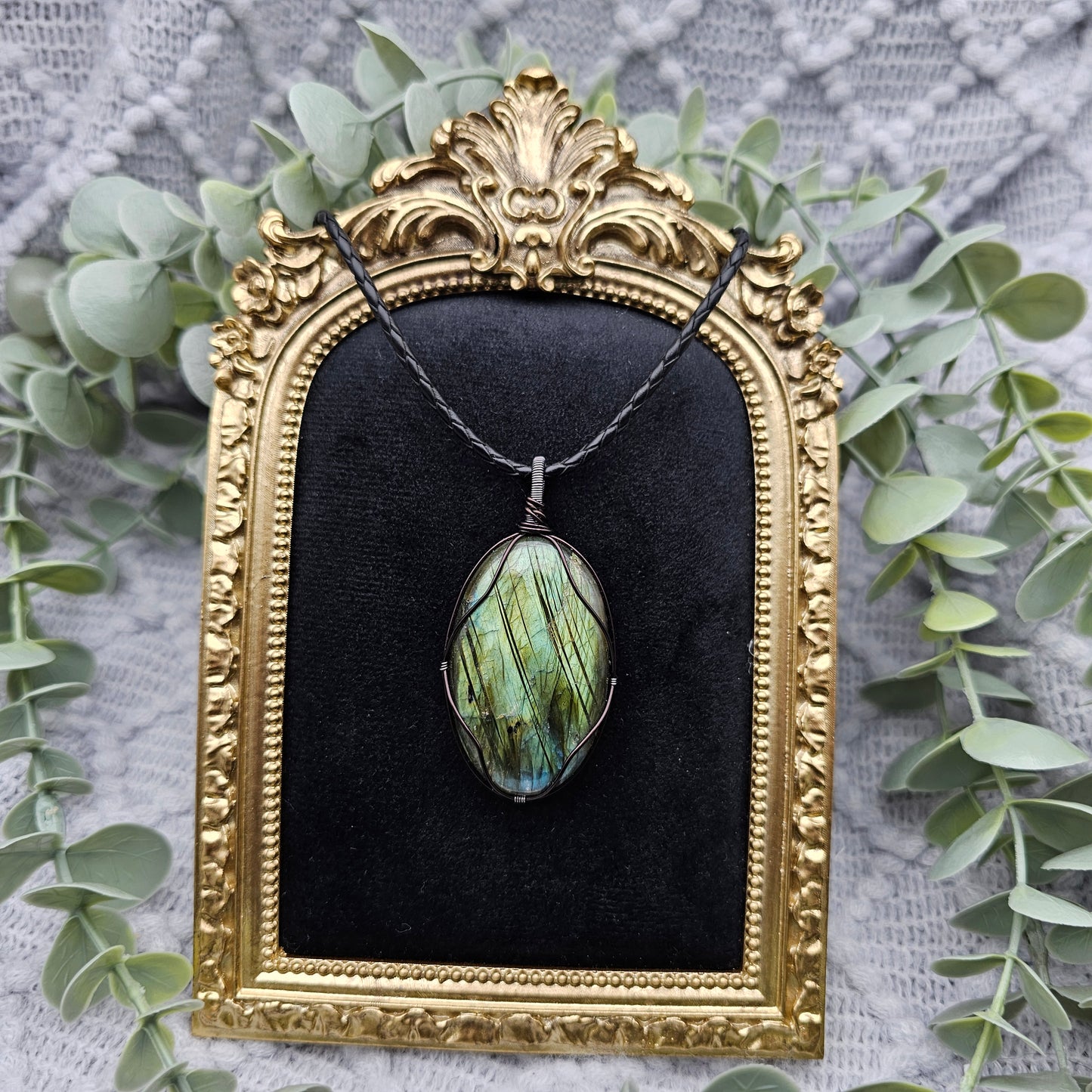 Labradorit Anhänger | Schmuckdraht | Edelstein Halskette