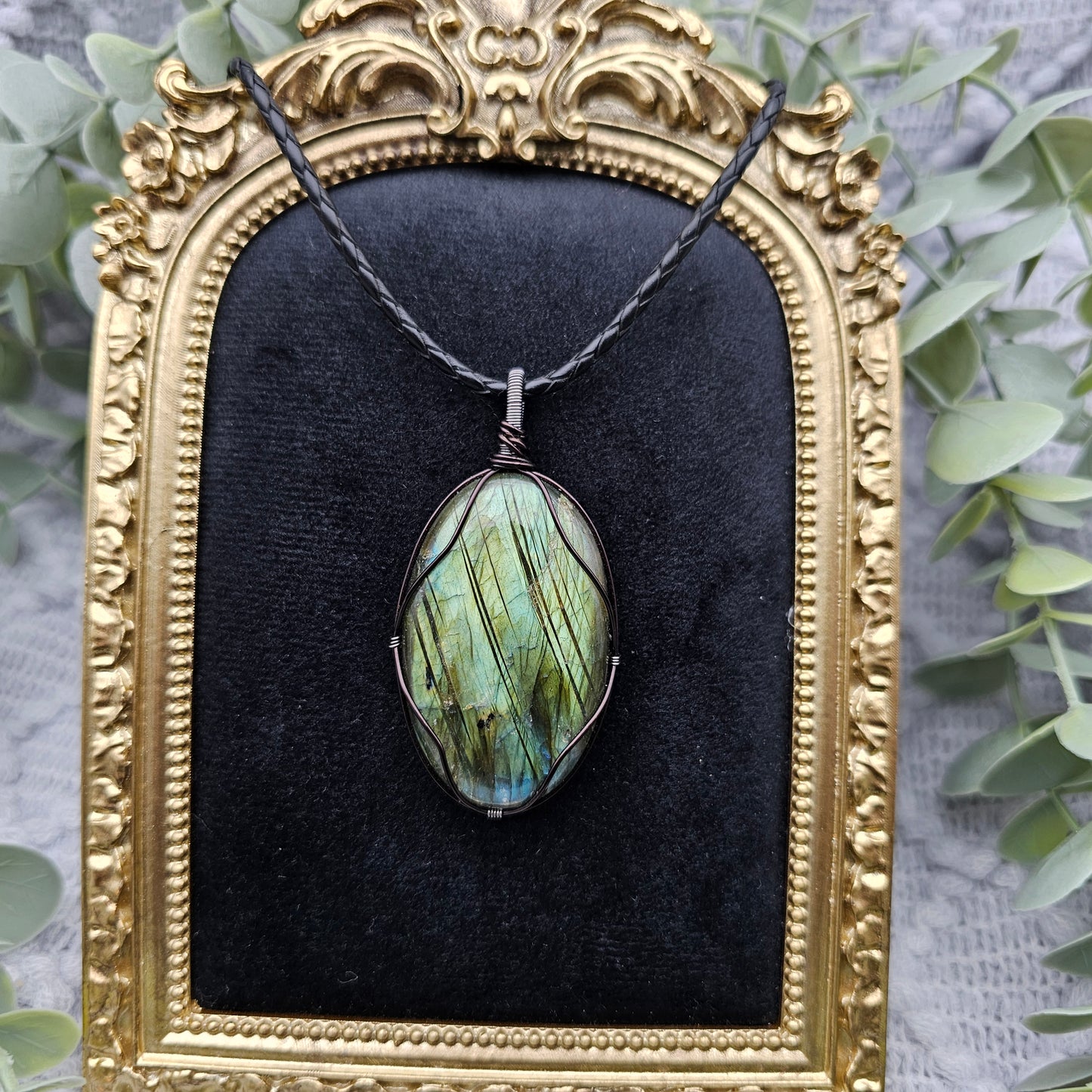 Labradorit Anhänger | Schmuckdraht | Edelstein Halskette