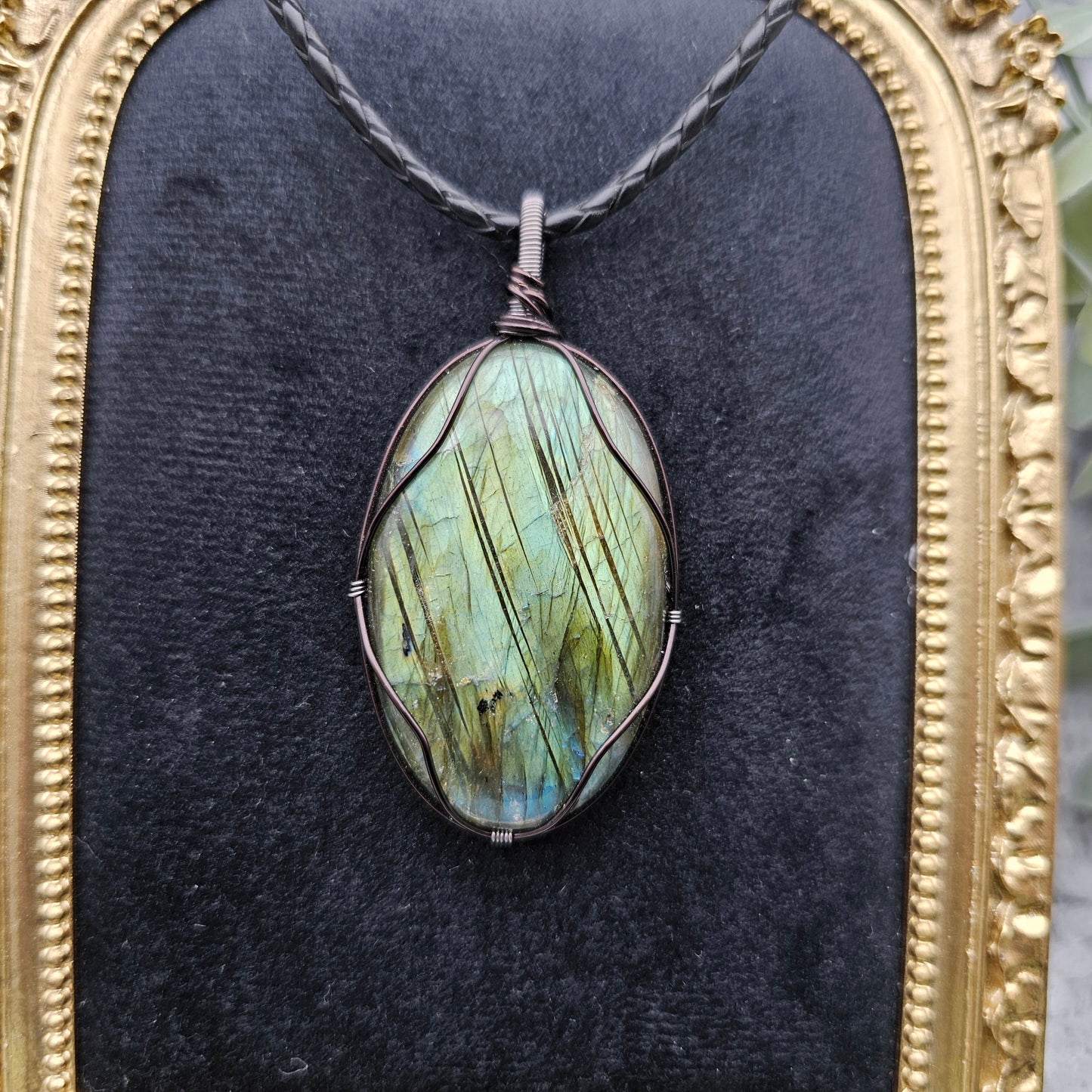 Labradorit Anhänger | Schmuckdraht | Edelstein Halskette