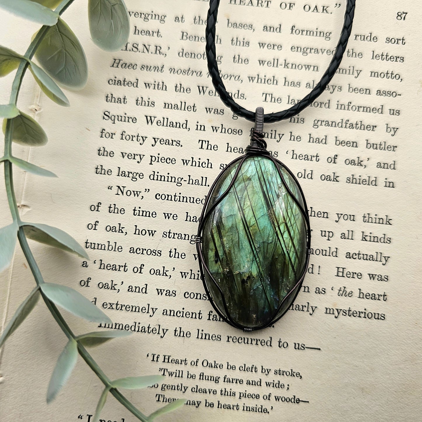 Labradorit Anhänger | Schmuckdraht | Edelstein Halskette