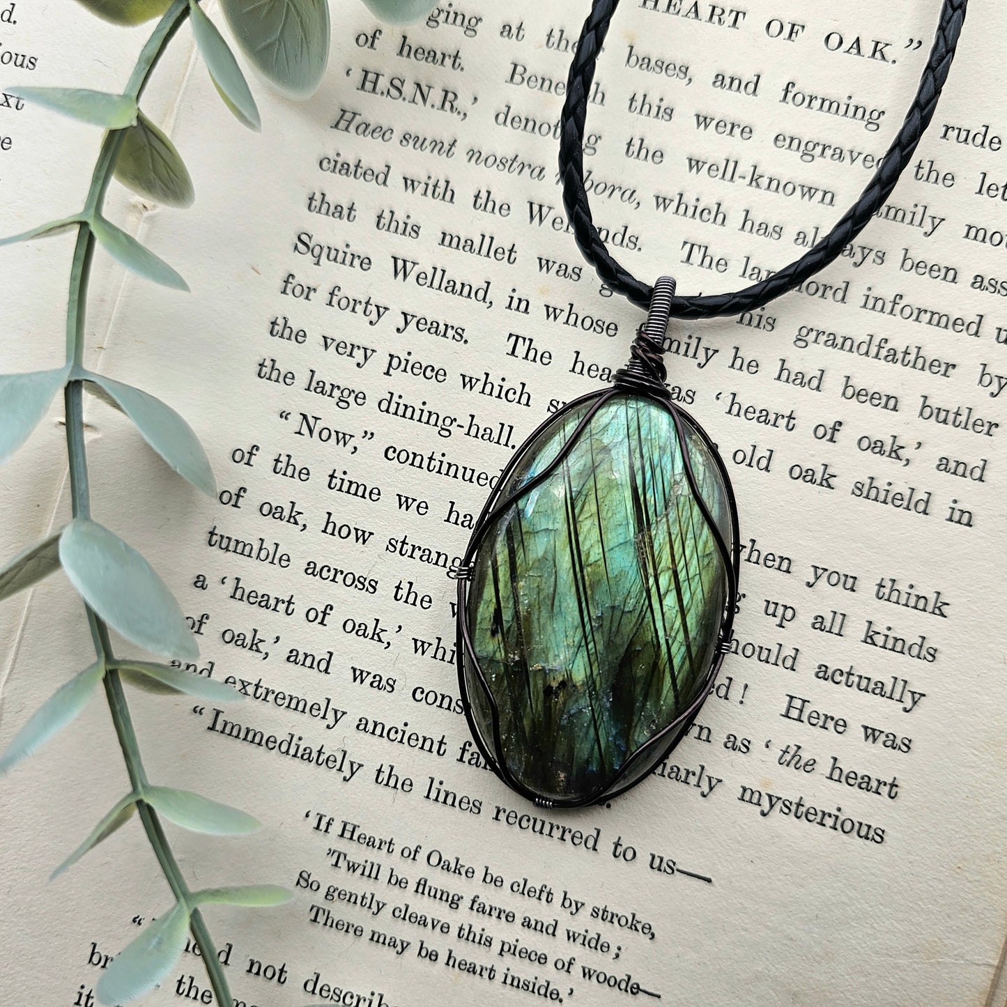 Labradorit Anhänger | Schmuckdraht | Edelstein Halskette