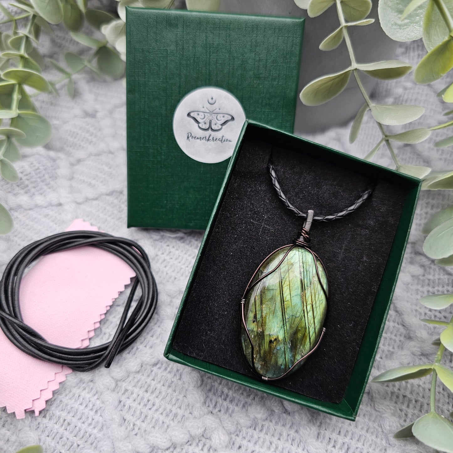 Labradorit Anhänger | Schmuckdraht | Edelstein Halskette