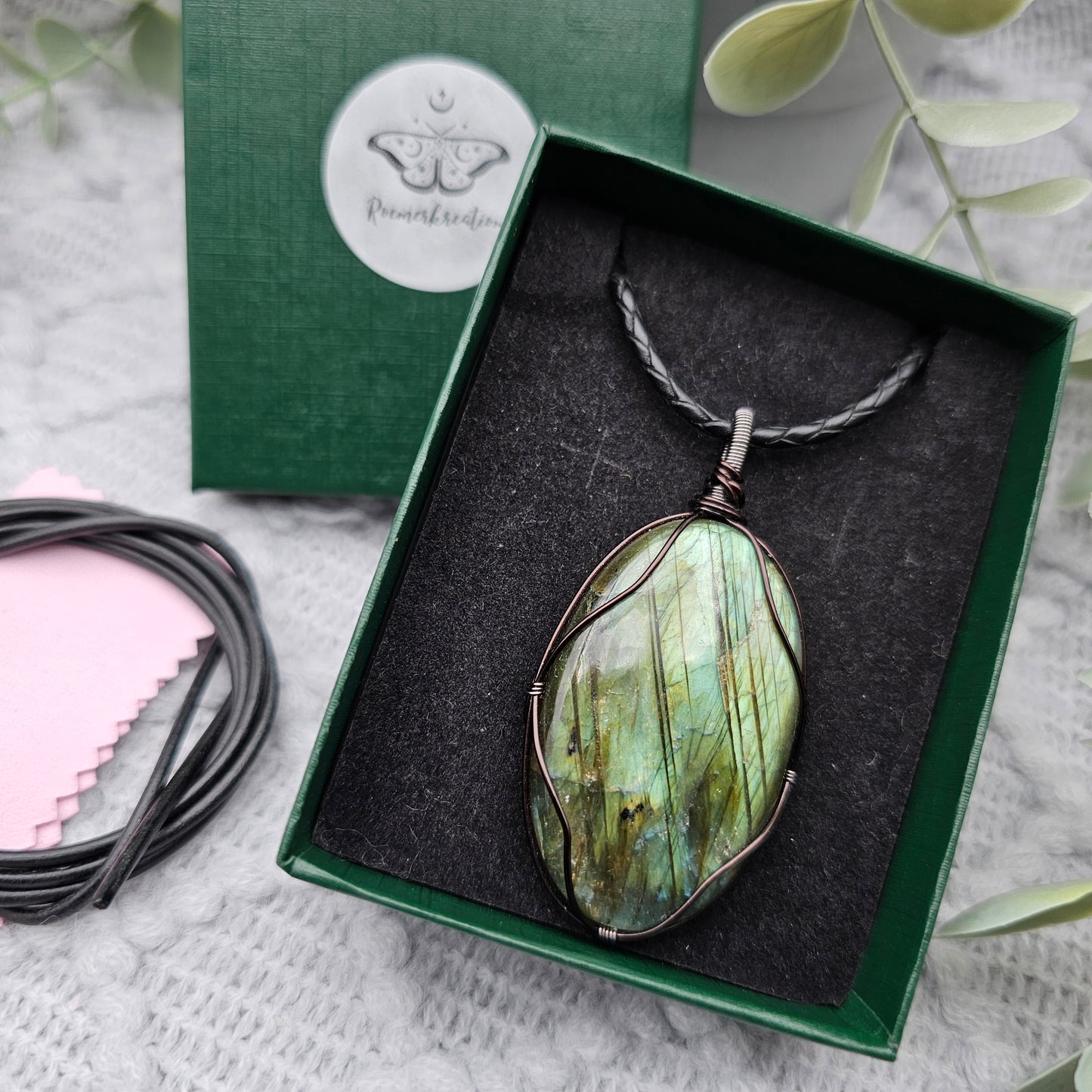 Labradorit Anhänger | Schmuckdraht | Edelstein Halskette