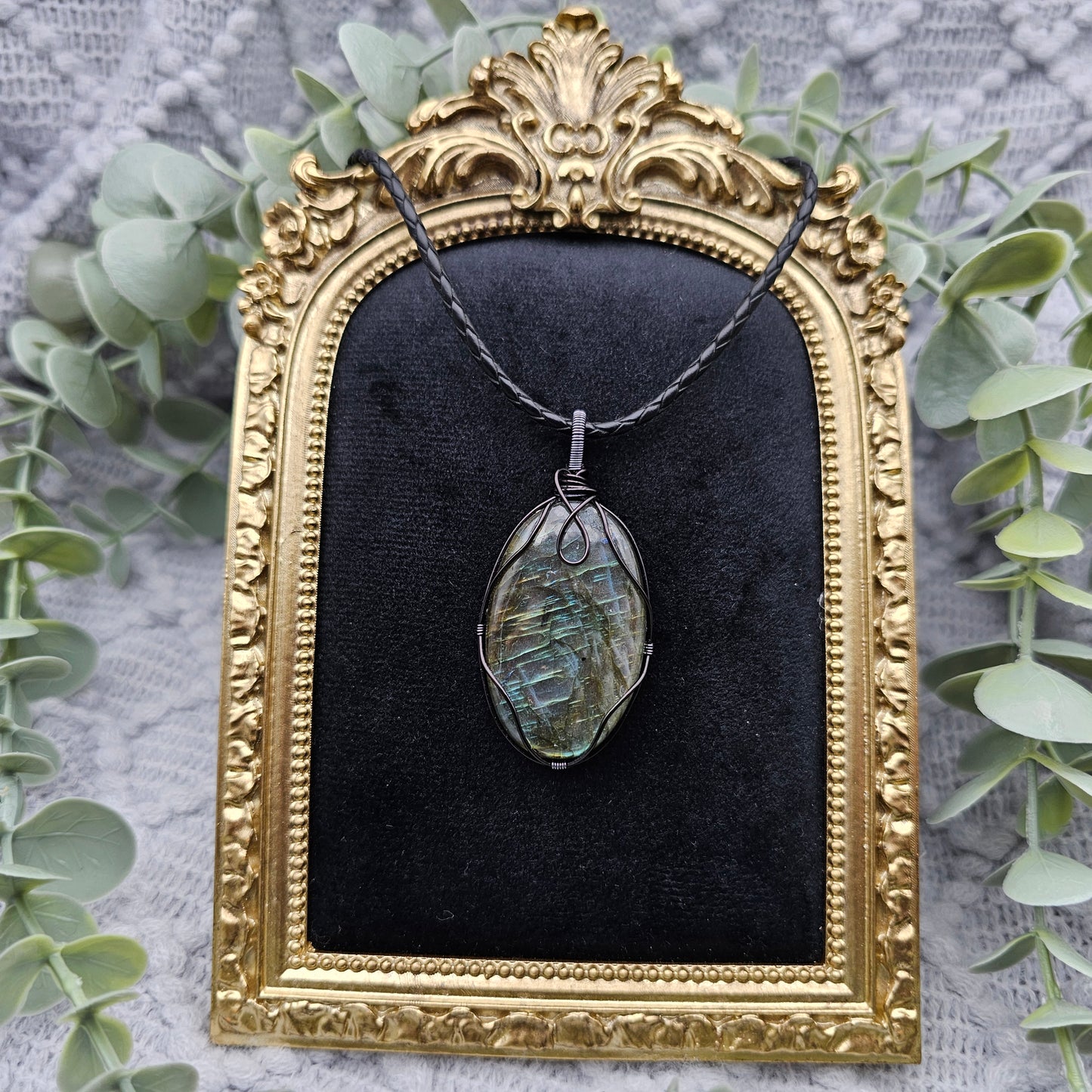 Labradorit Anhänger | Schmuckdraht | Edelstein Halskette