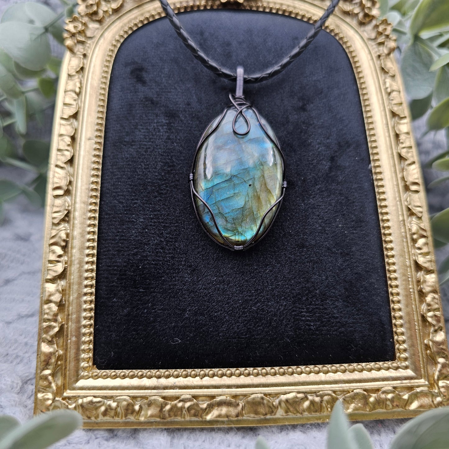 Labradorit Anhänger | Schmuckdraht | Edelstein Halskette