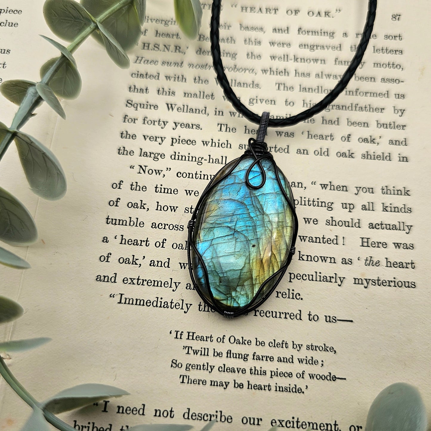 Labradorit Anhänger | Schmuckdraht | Edelstein Halskette