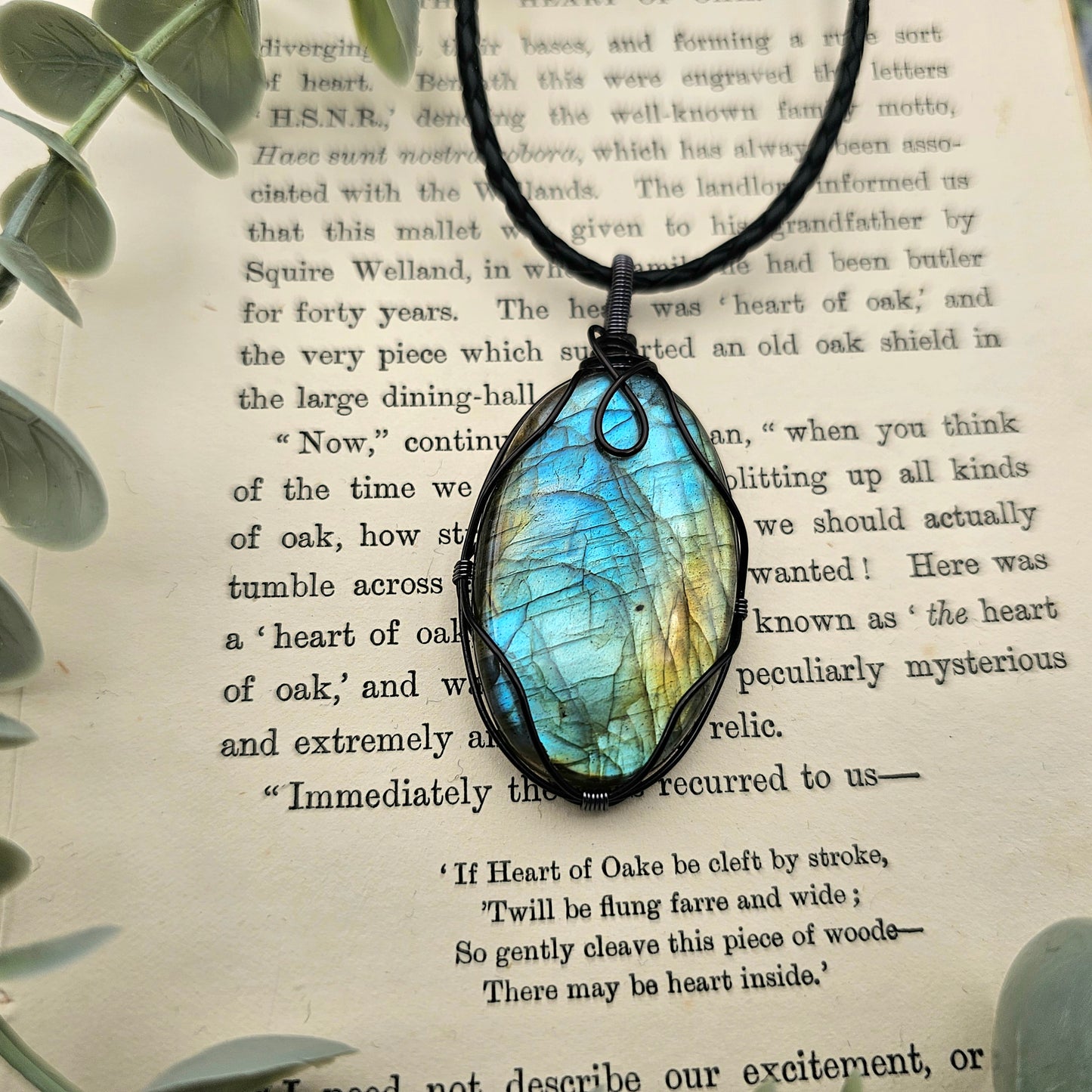 Labradorit Anhänger | Schmuckdraht | Edelstein Halskette