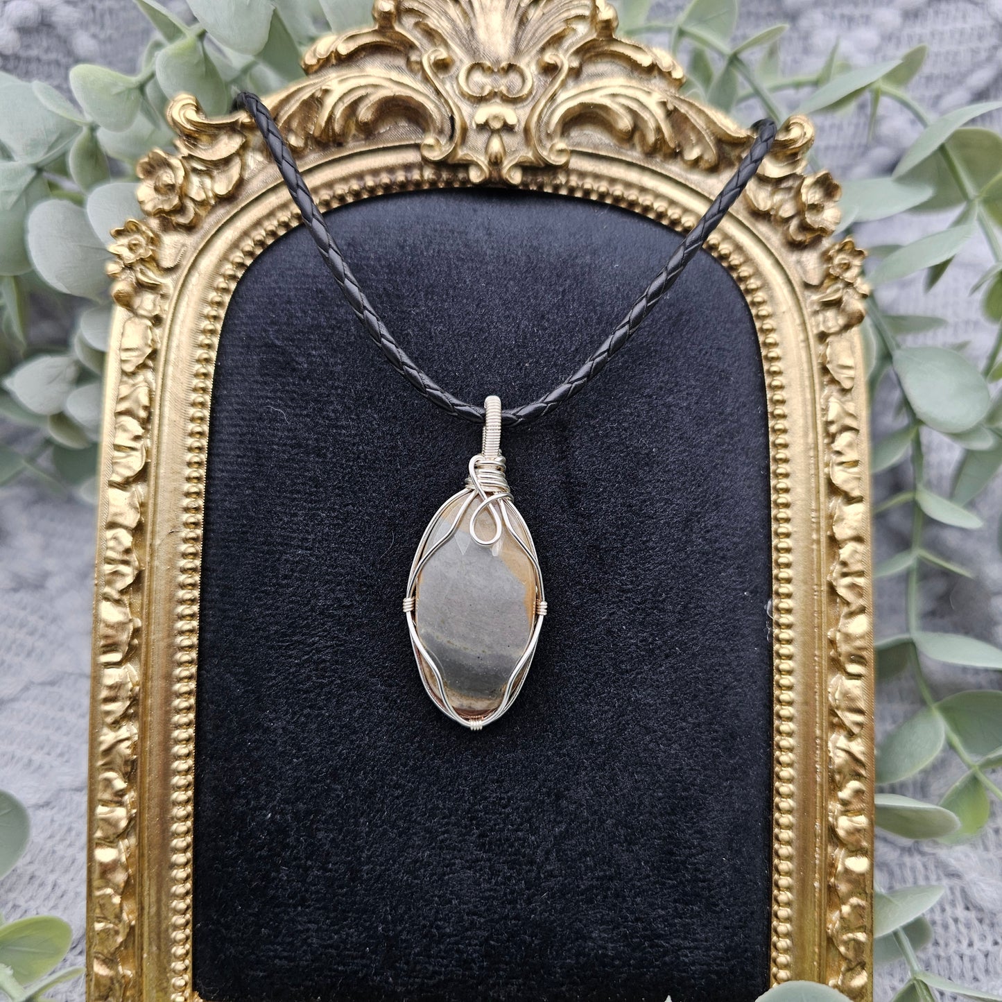 Jaspis Anhänger | Schmuckdraht | Edelstein Halskette