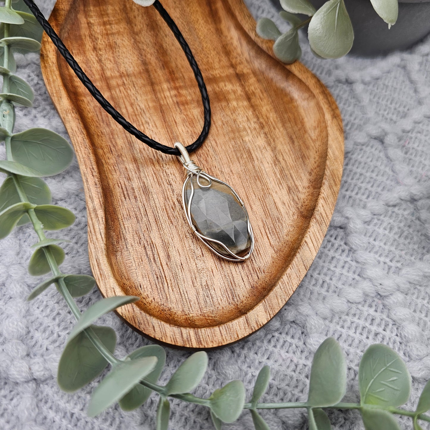 Jaspis Anhänger | Schmuckdraht | Edelstein Halskette